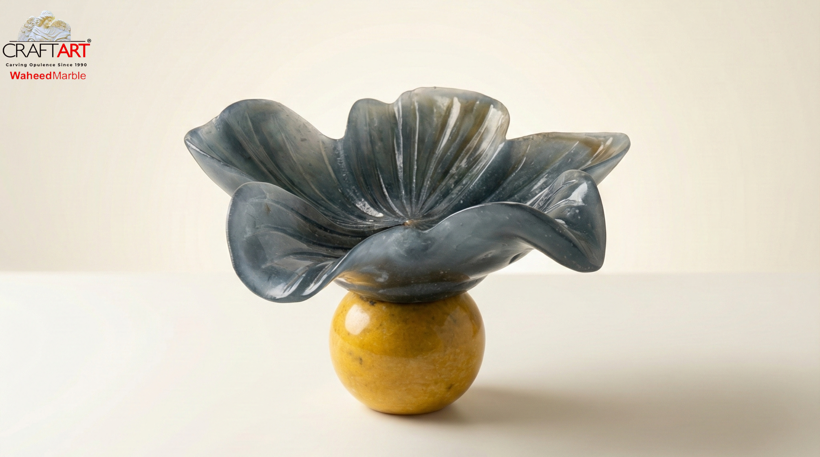 Handcrafted Marble Flower Bowl