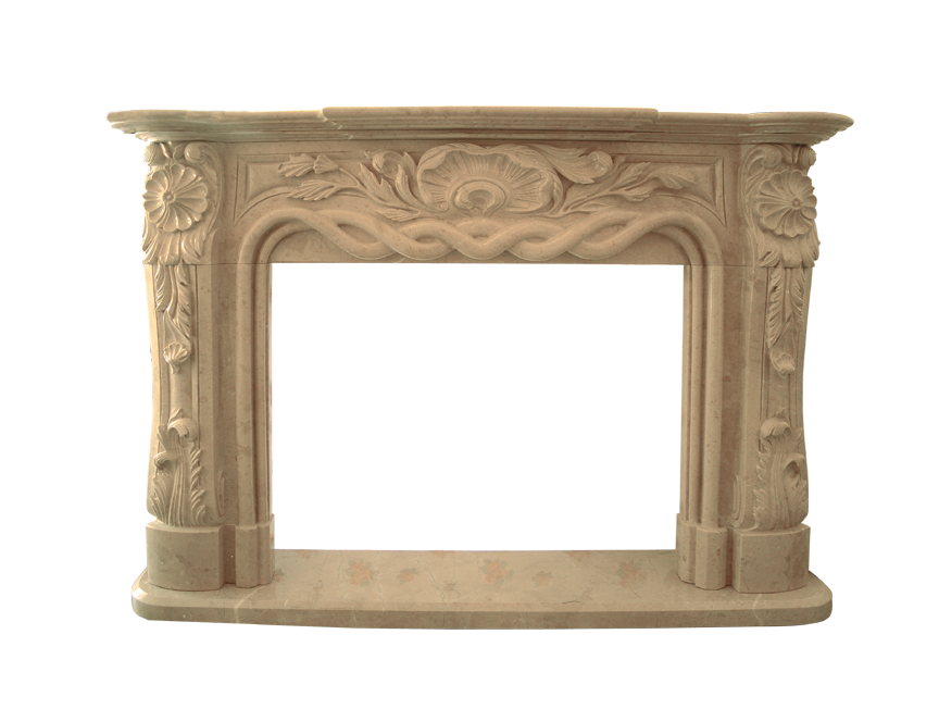 Carved Stone Fireplace Mantel