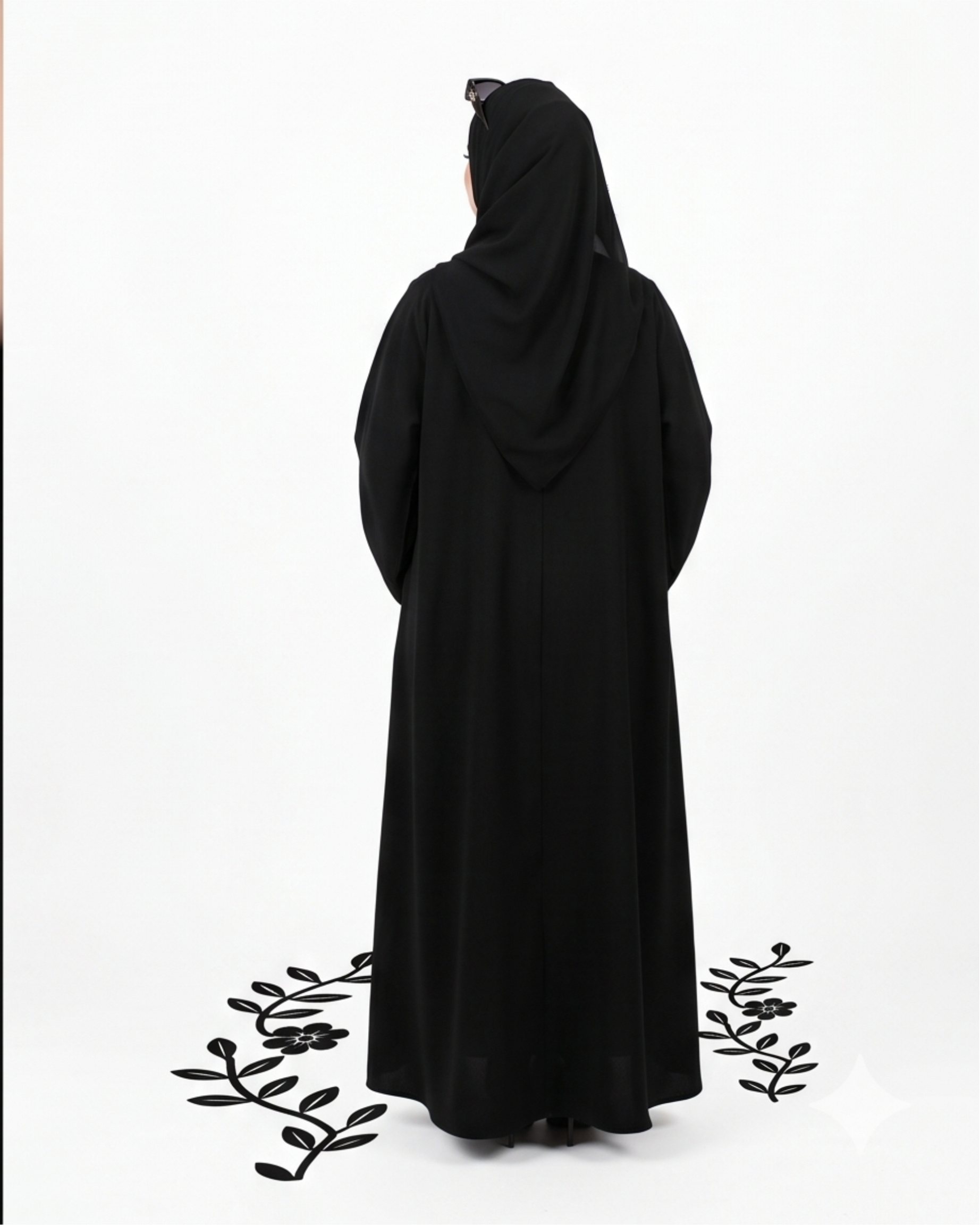 عباية "نسمة" السوداء: فخامة بلمسة تطريز كلاسيكية!