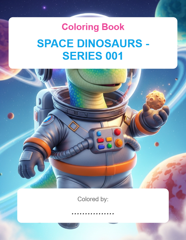 Space Dinosaurs - Series 001 Coloring Book