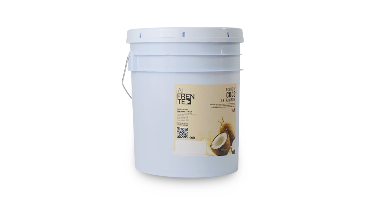 Aceite de coco extra virgen en cubeta de 19 litros