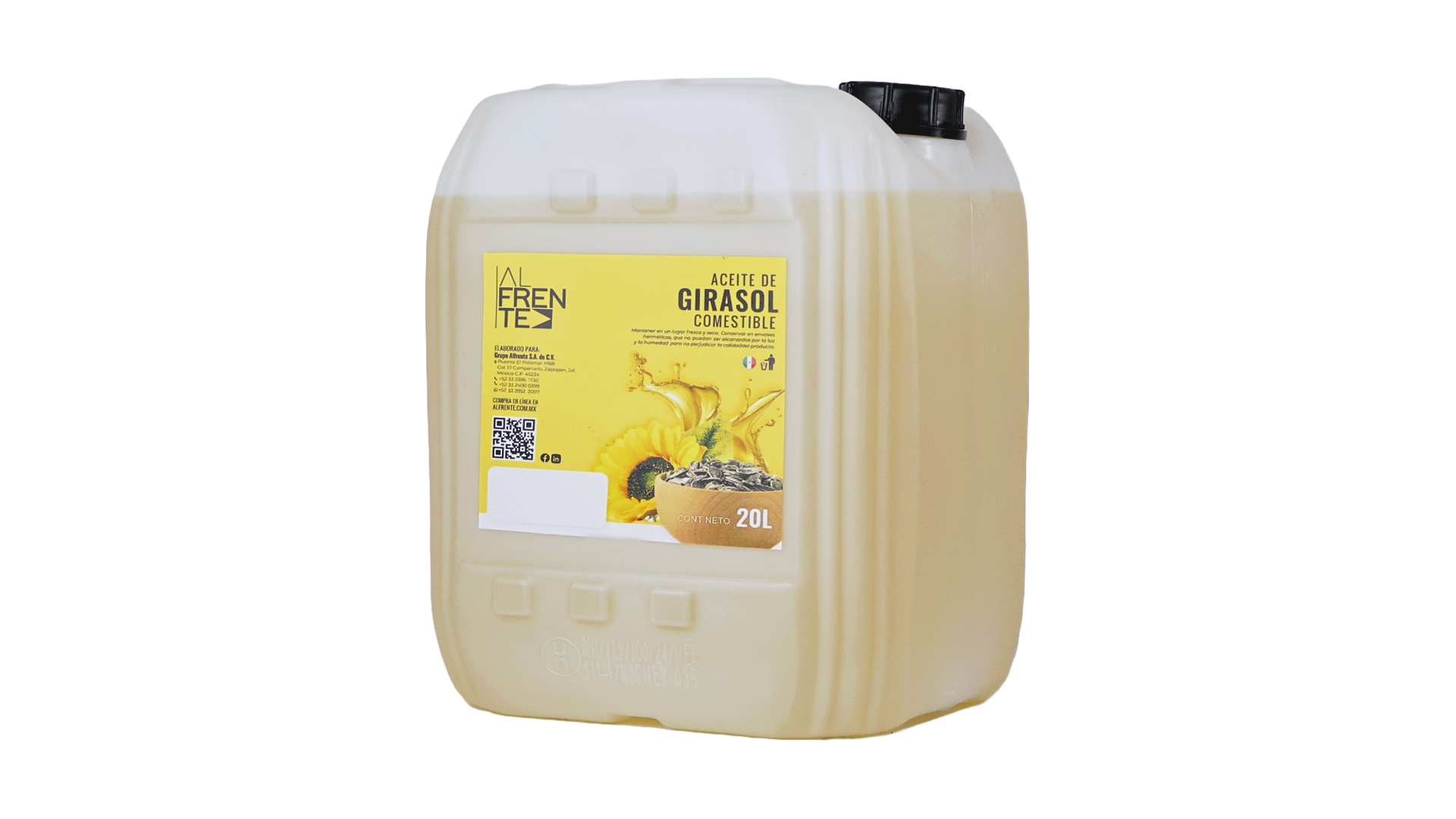 Aceite de girasol comestible 100% natural en bidón de 20 litros