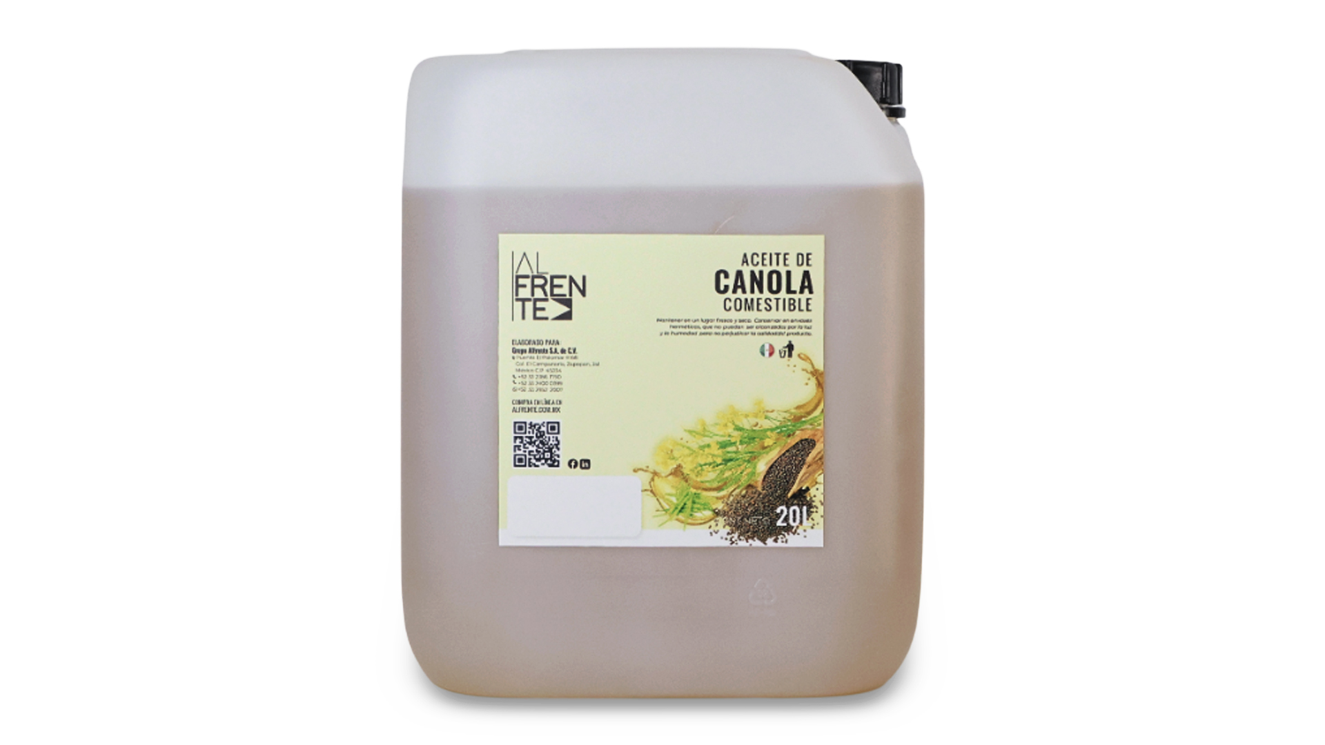 Aceite de canola comestible en bidón de 20 litros