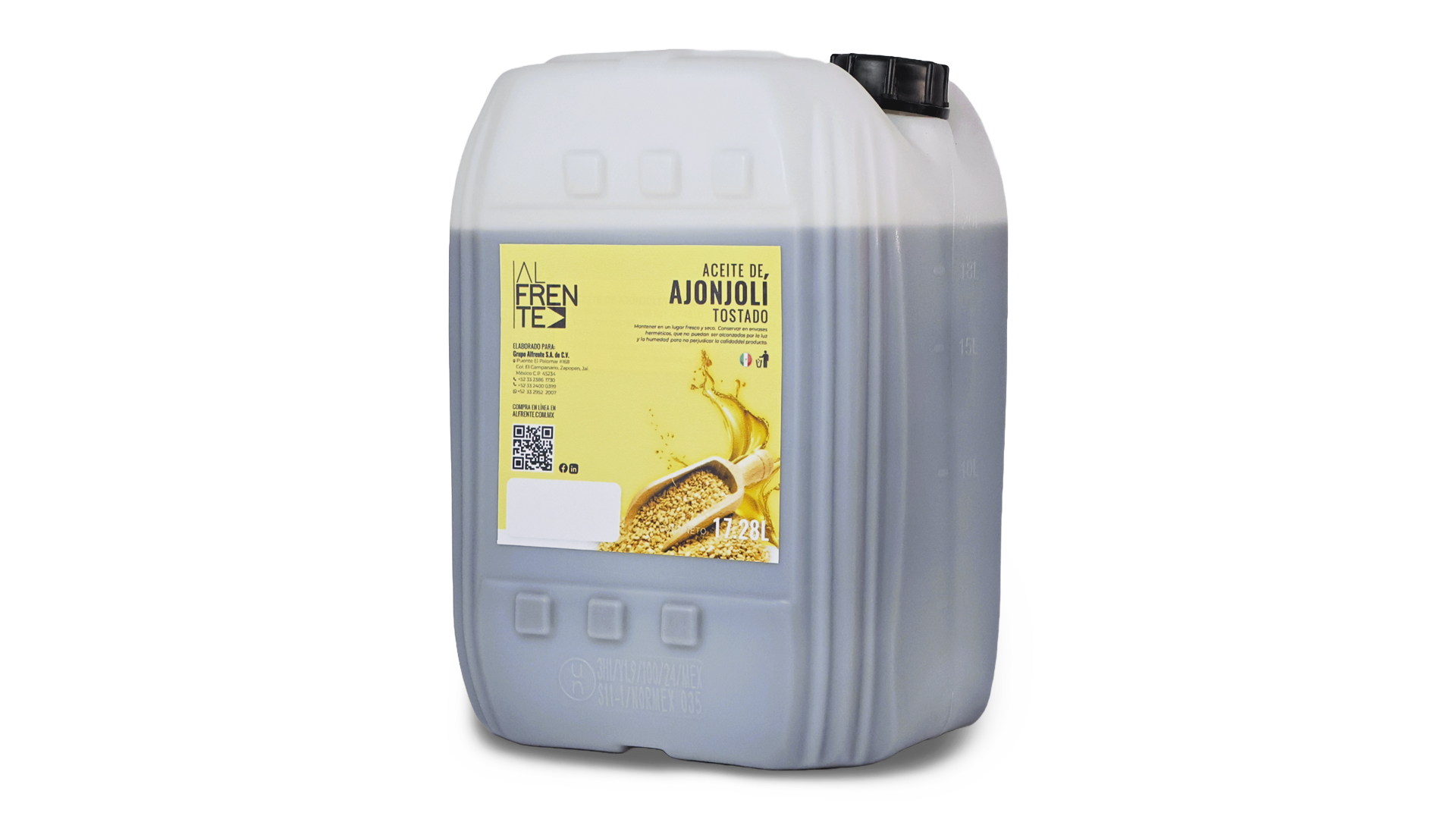 Aceite de ajonjolí tostado en bidón de 17.28 litros