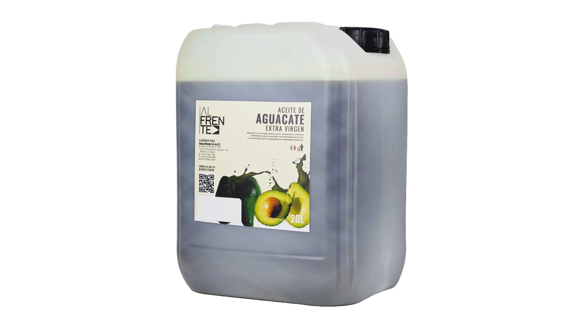 Aceite de aguacate extra virgen 100% natural en bidón de 20 litros