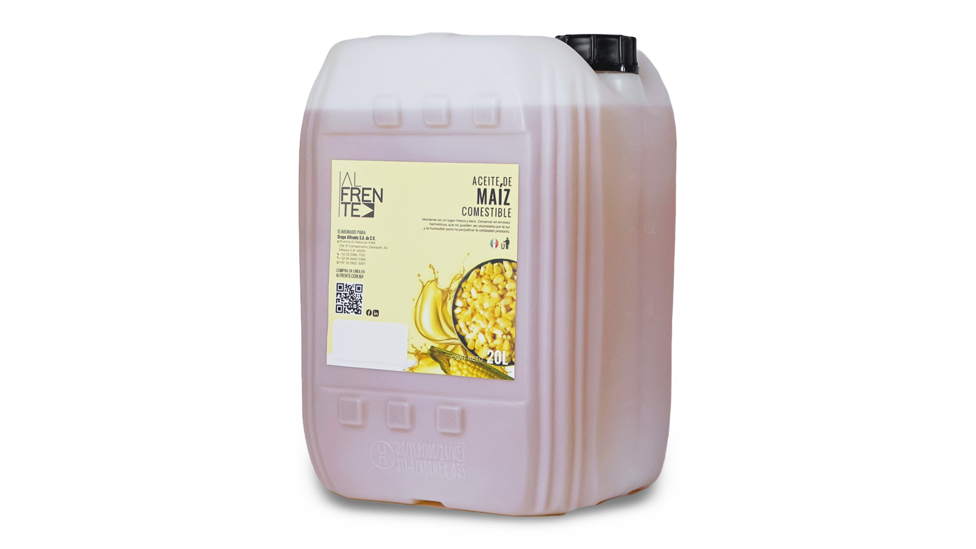 Aceite de comestible puro de maíz 100% natual en bidón del 20 litros