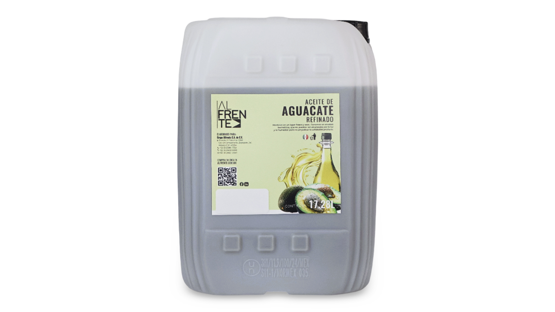 Aceite de aguacate refinado en bidón de 17.28 litros
