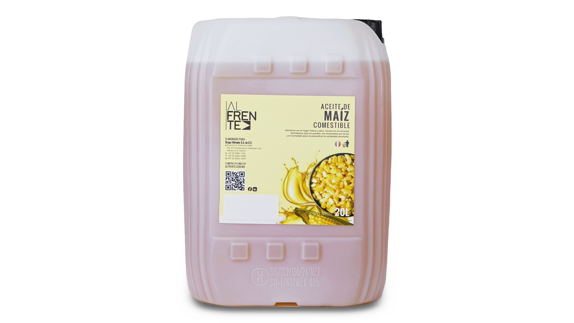 Aceite de comestible puro de maíz 100% natual en bidón del 20 litros