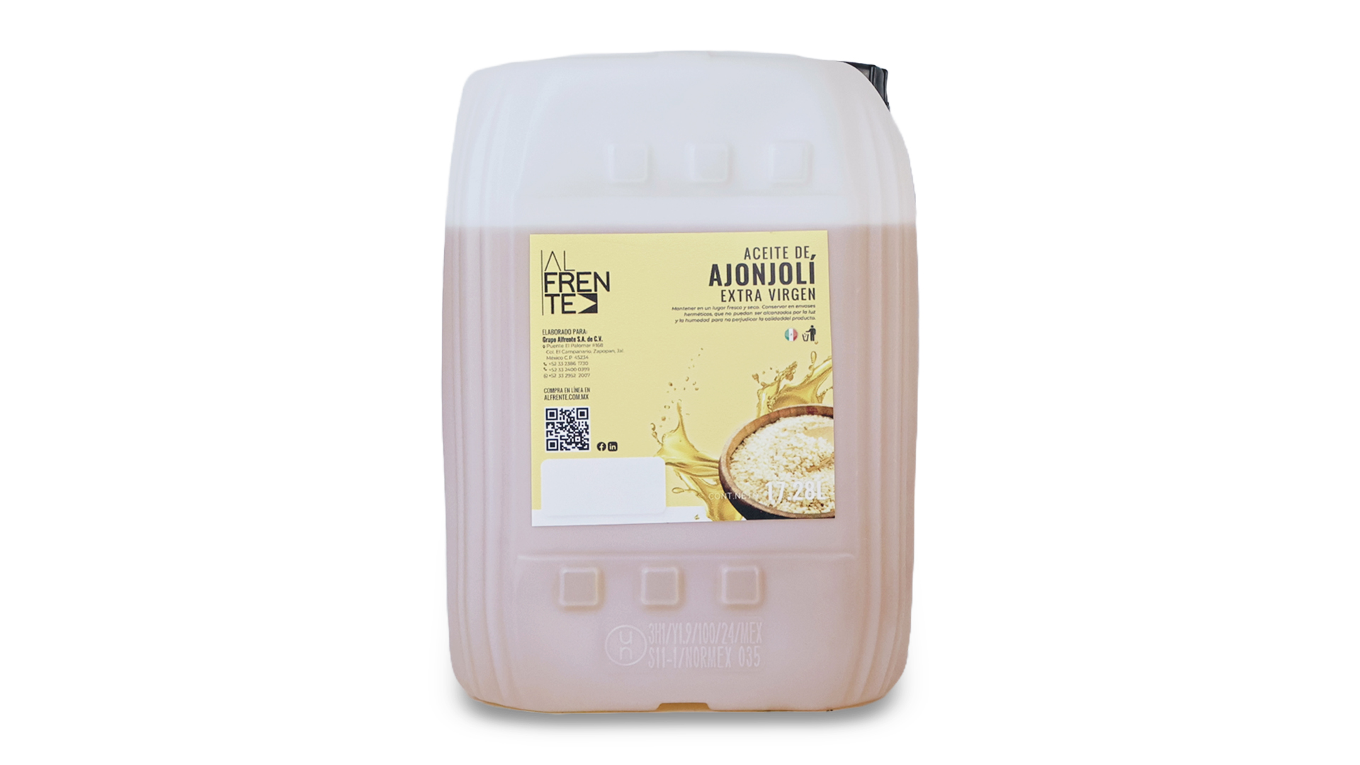 Aceite de ajonjolí extra virgen en bidón de 17.28 litros