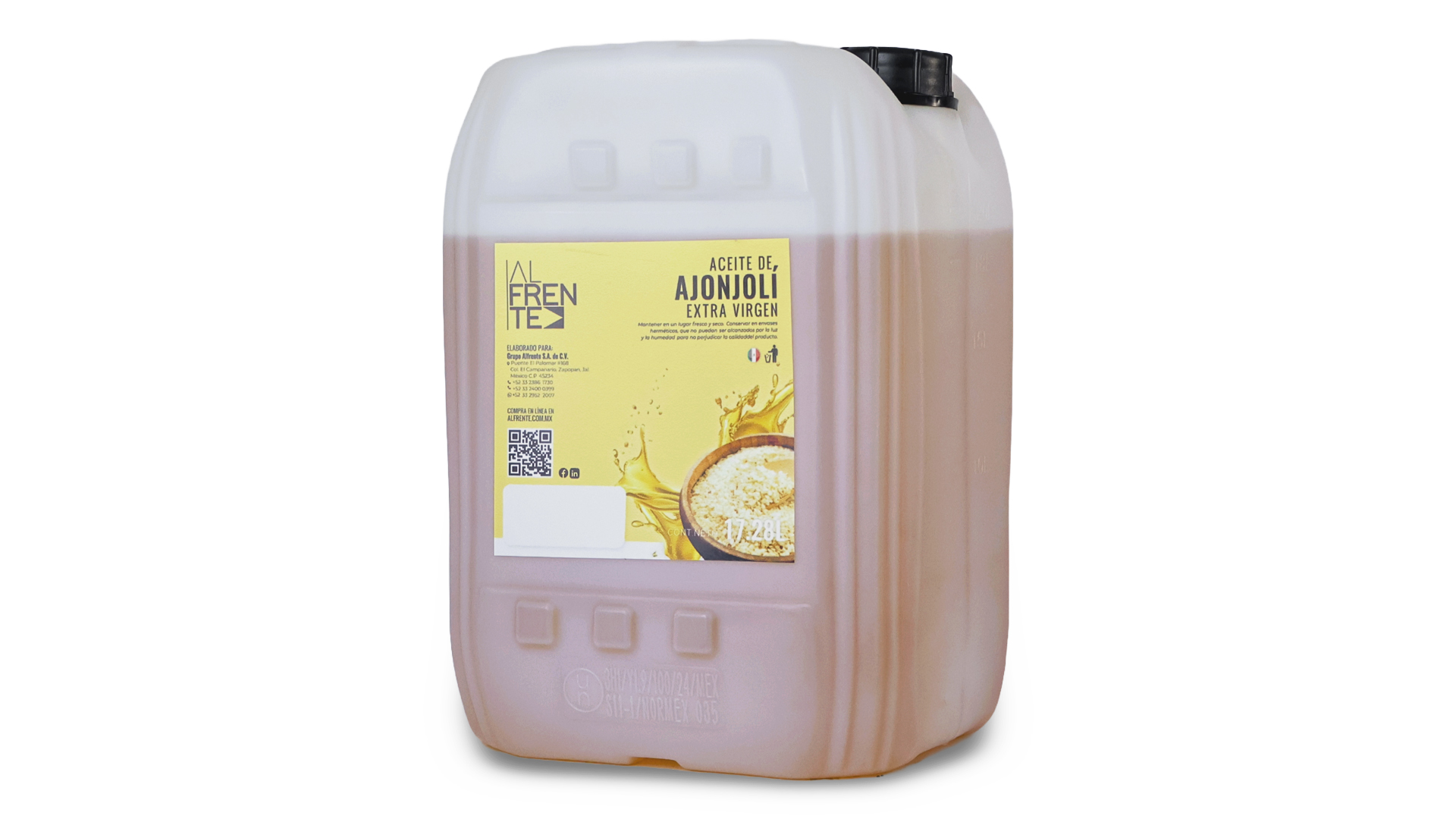 Aceite de ajonjolí extra virgen en bidón de 17.28 litros