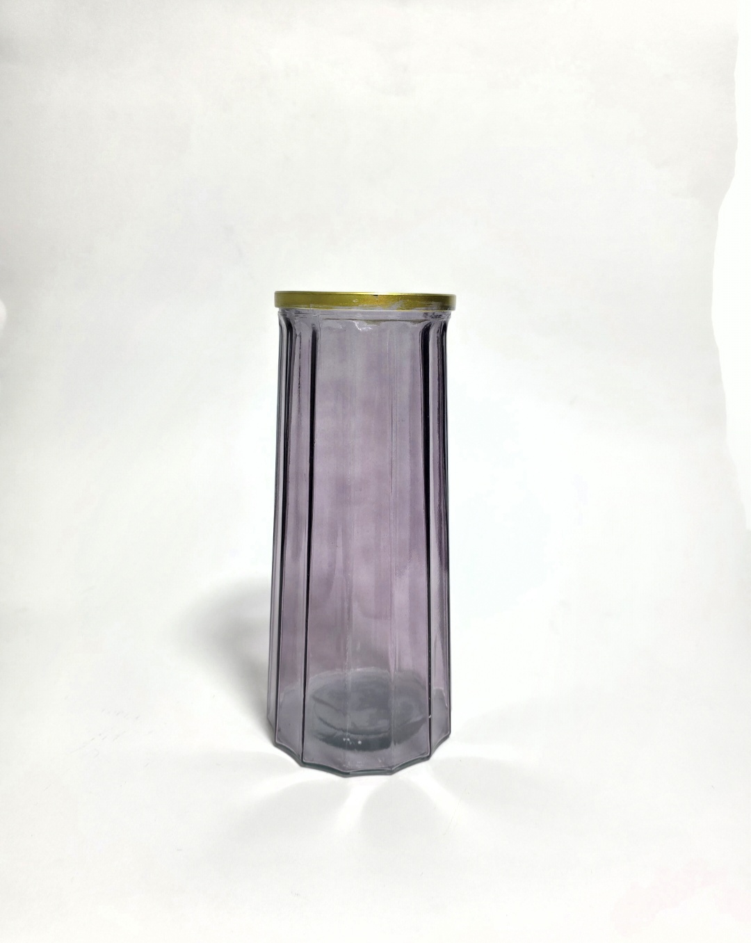 Purple Geometric Glass Vase