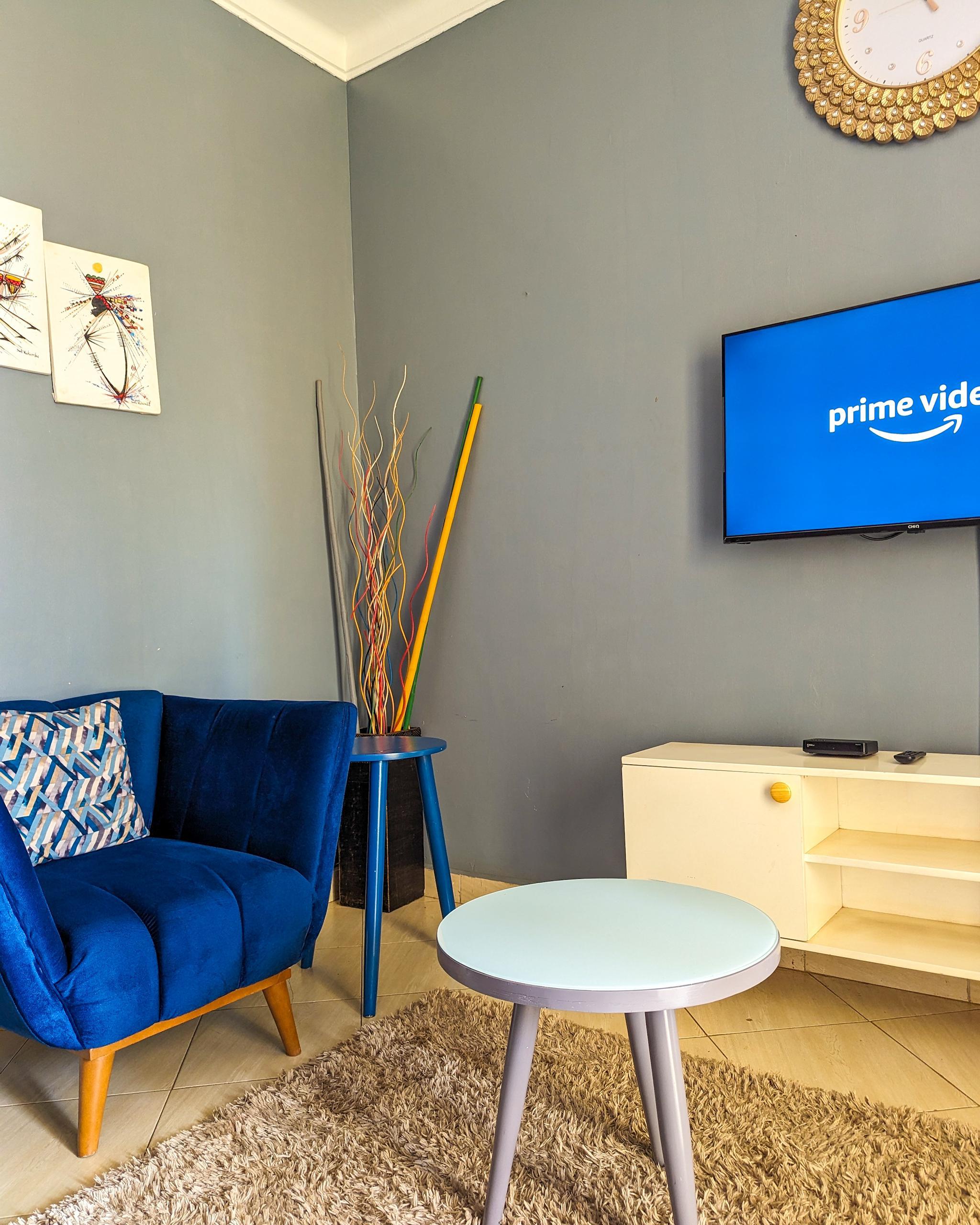 Modern Blue Velvet Armchair