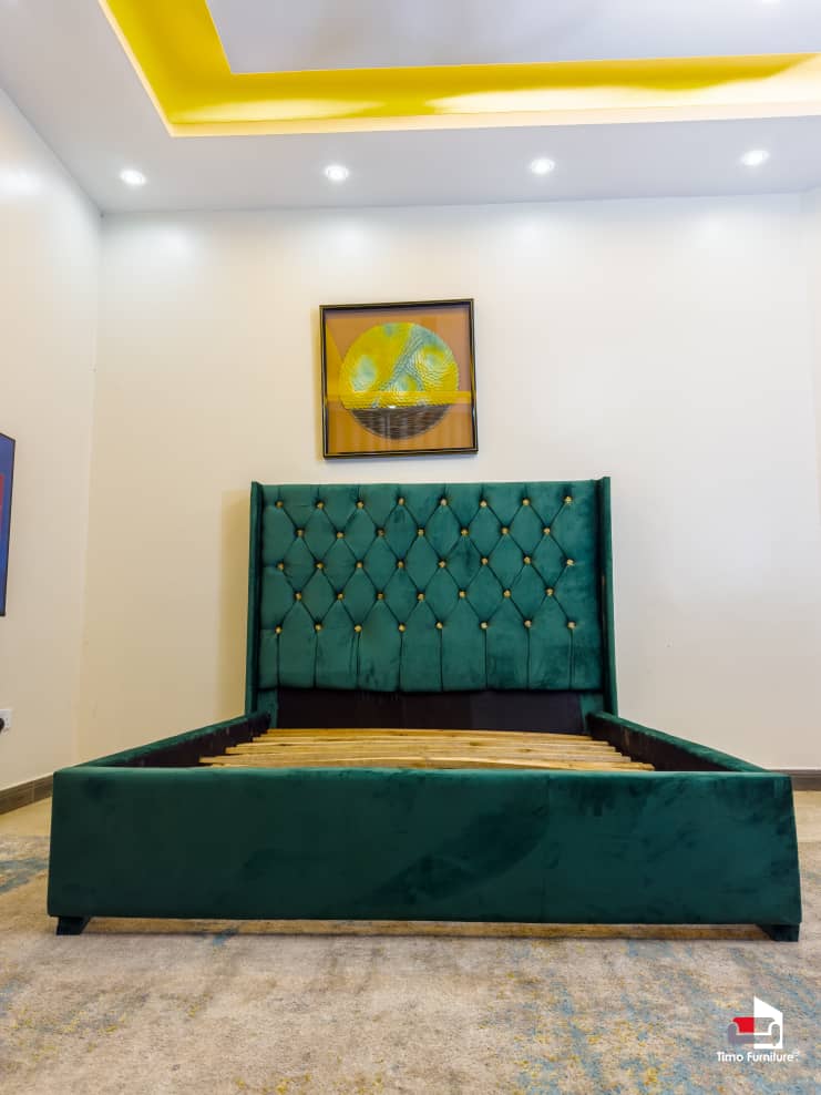 Elegant Green Velvet Bed Frame