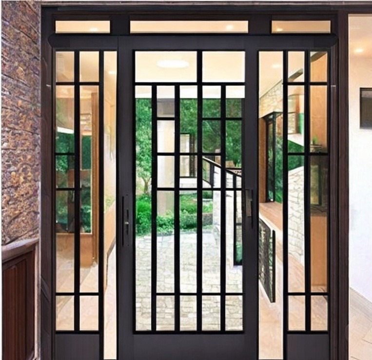 Modern Black Frame Glass Door