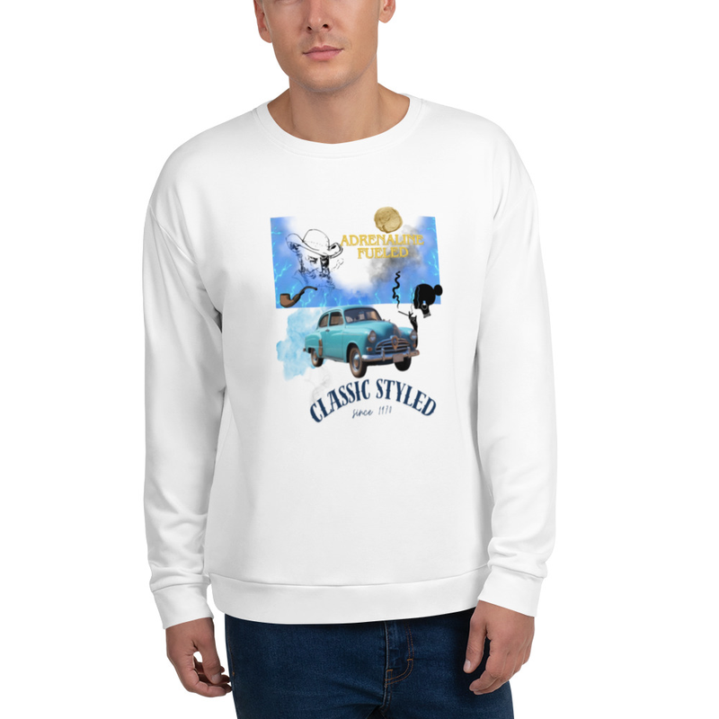 Adrenalin Dolu Klasik Araba Sanatı – Vintage Otomobil Estetiği / Unisex Sweatshirt