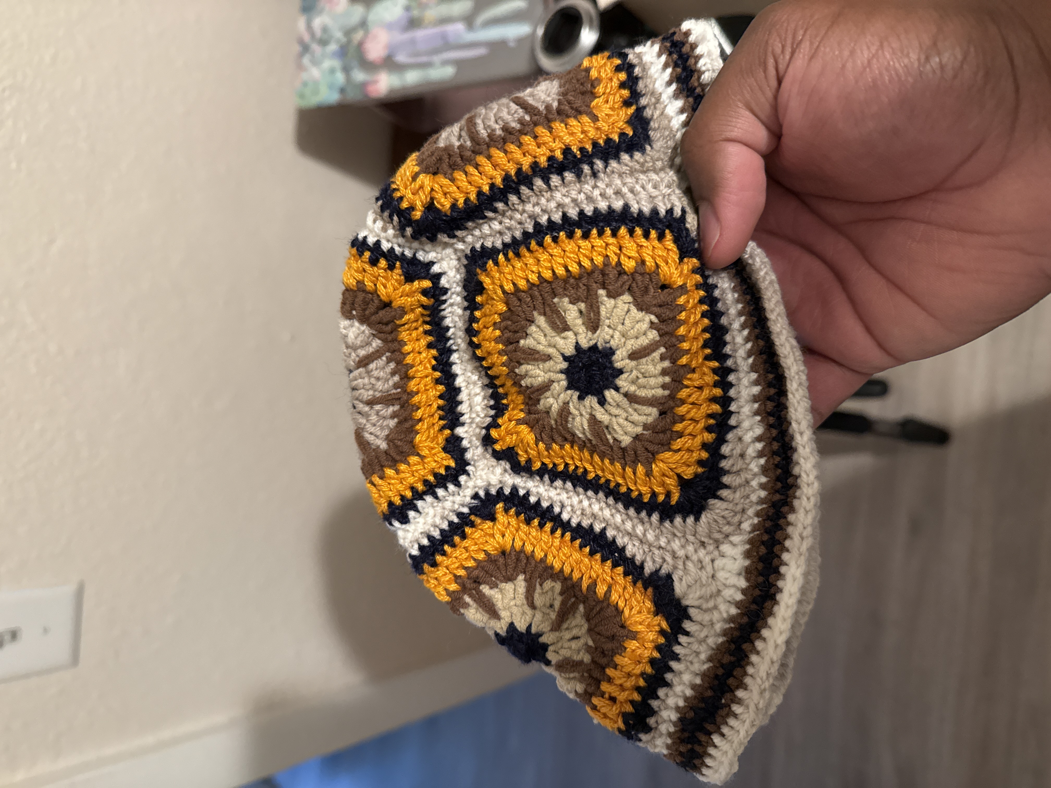 Geometric Knit baby Bucket hat