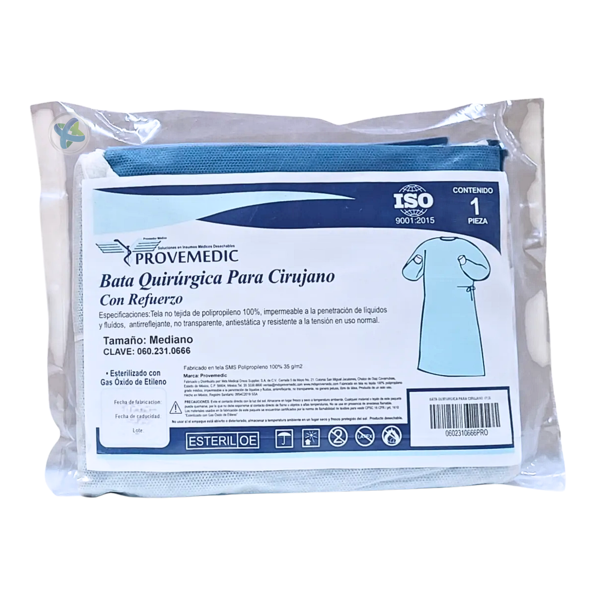 Bata para Cirujano con Refuerzo. Estéril. Pieza.