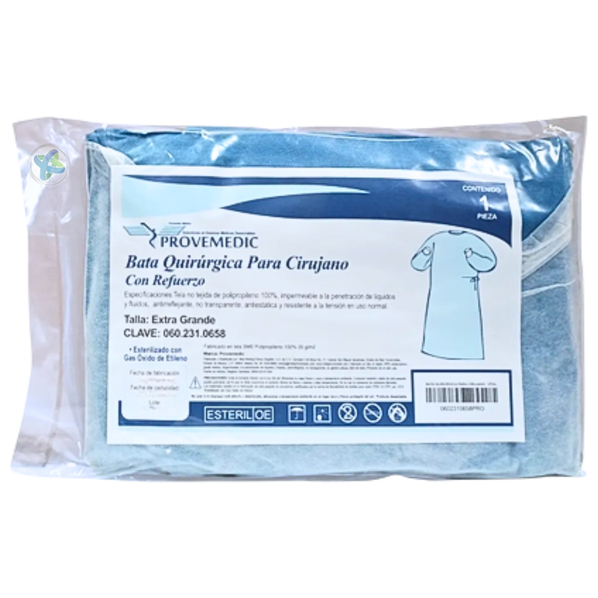 Bata para Cirujano con Refuerzo. Estéril. Pieza.