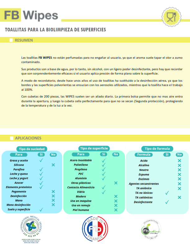 Toallas Desinfectantes FB WIPES®. Bote/200 toallas.