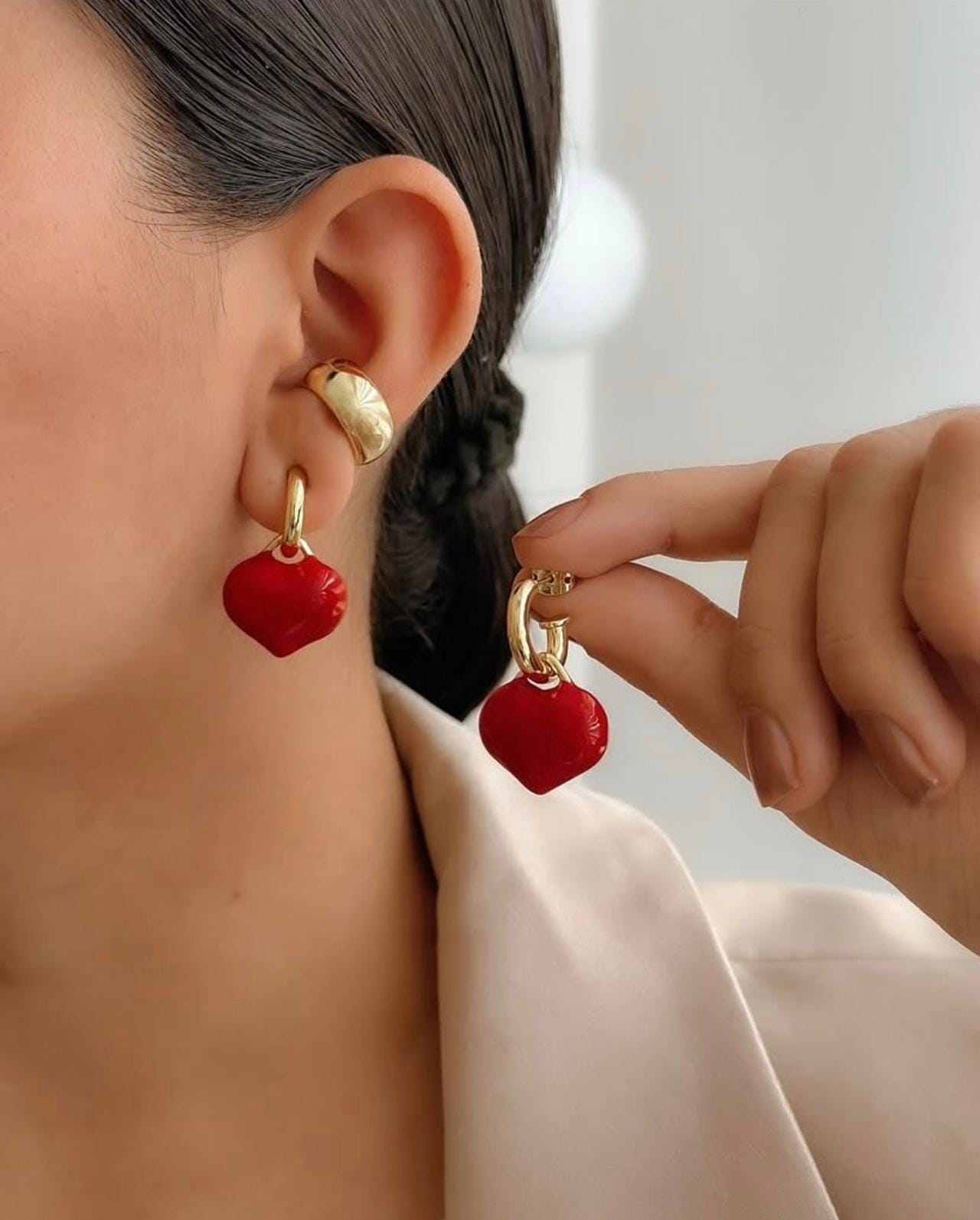 Argollas Red colgantes 2 en 1