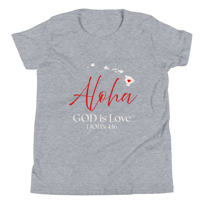 Aloha God is Love Wht Print Youth T-Shirt