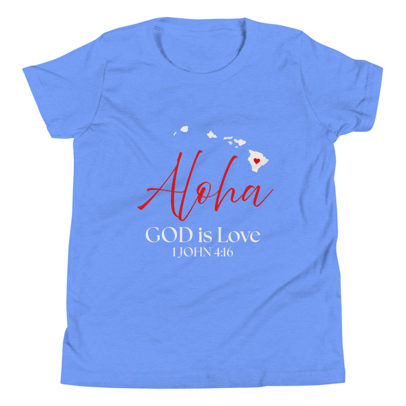 Aloha God is Love Wht Print Youth T-Shirt