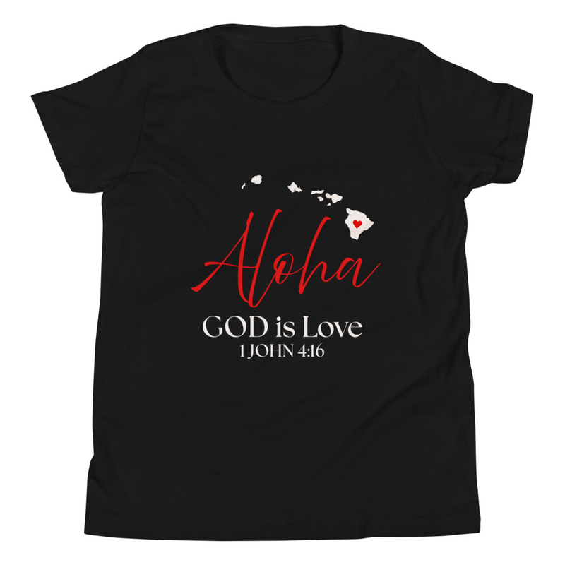 Aloha God is Love Wht Print Youth T-Shirt