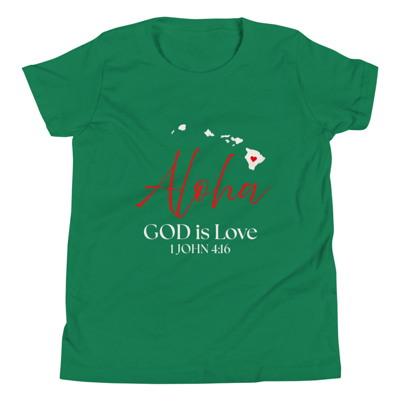 Aloha God is Love Wht Print Youth T-Shirt