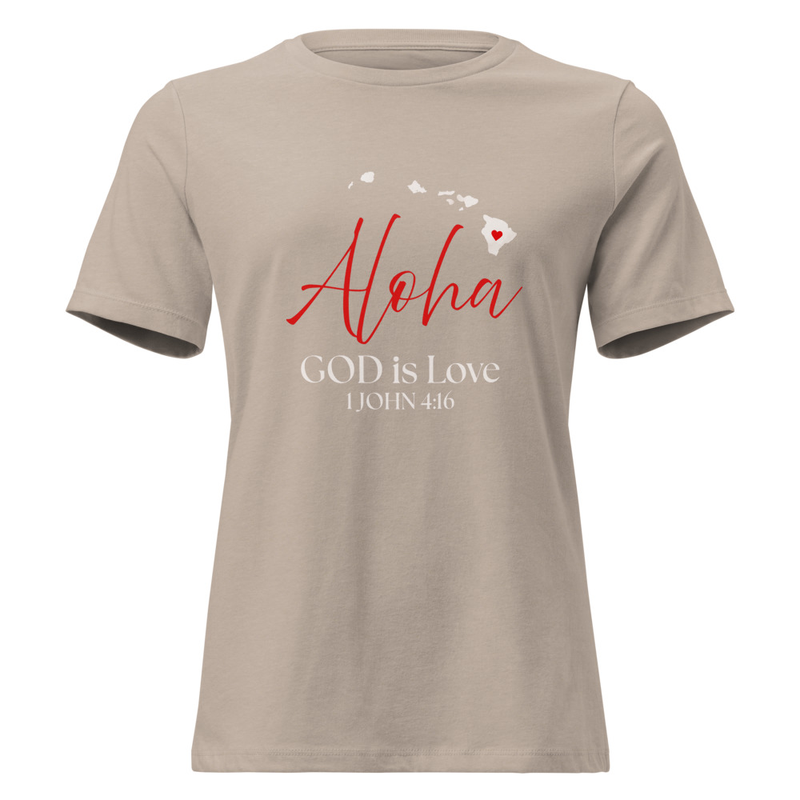 Aloha GOD is Love Wht Print Women's T-shirt