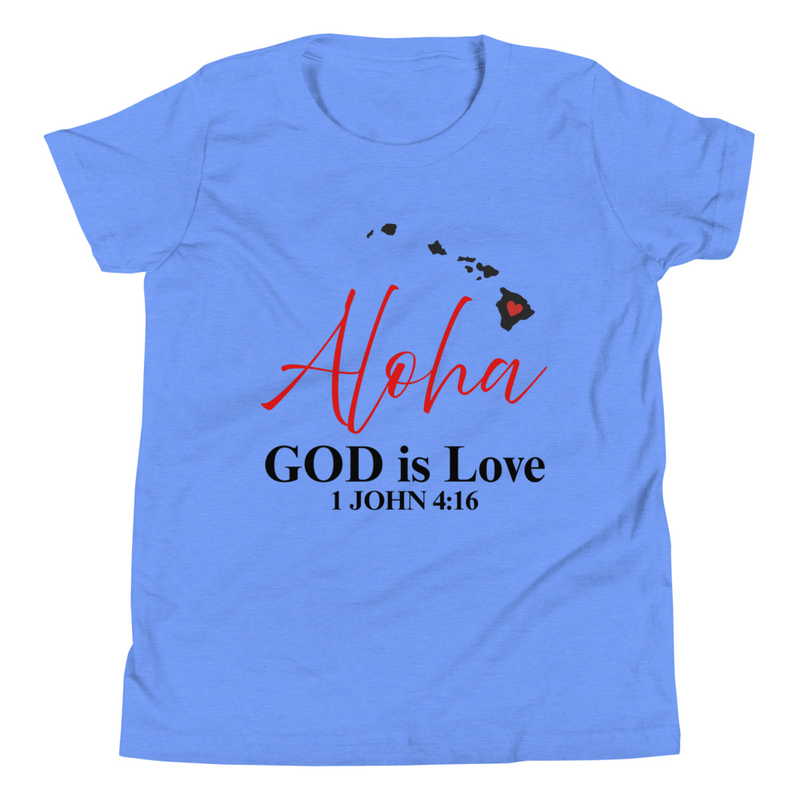 Aloha God is Love Blk Print Youth T-shirt