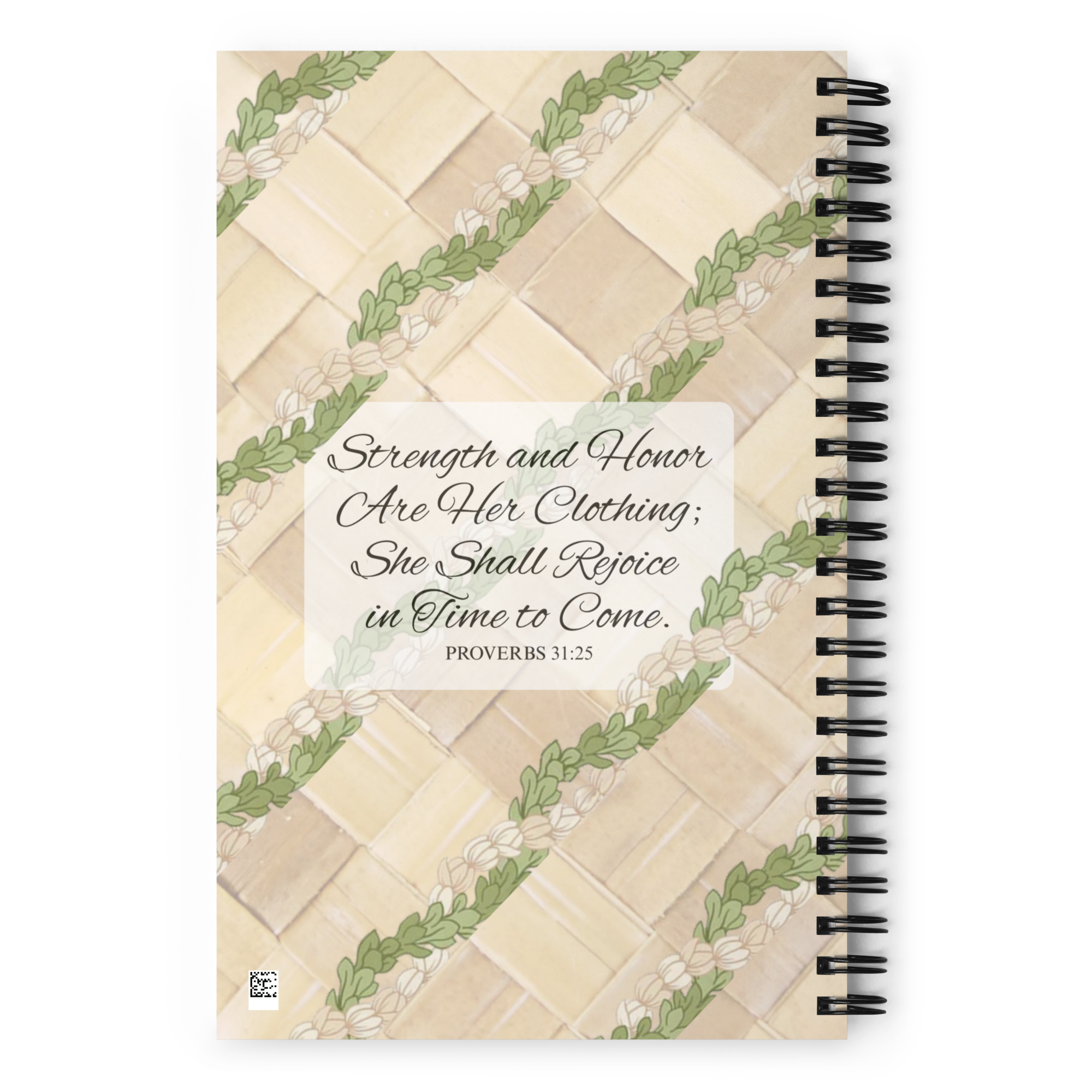 Lauhala Proverbs 31:25 Spiral Notebook