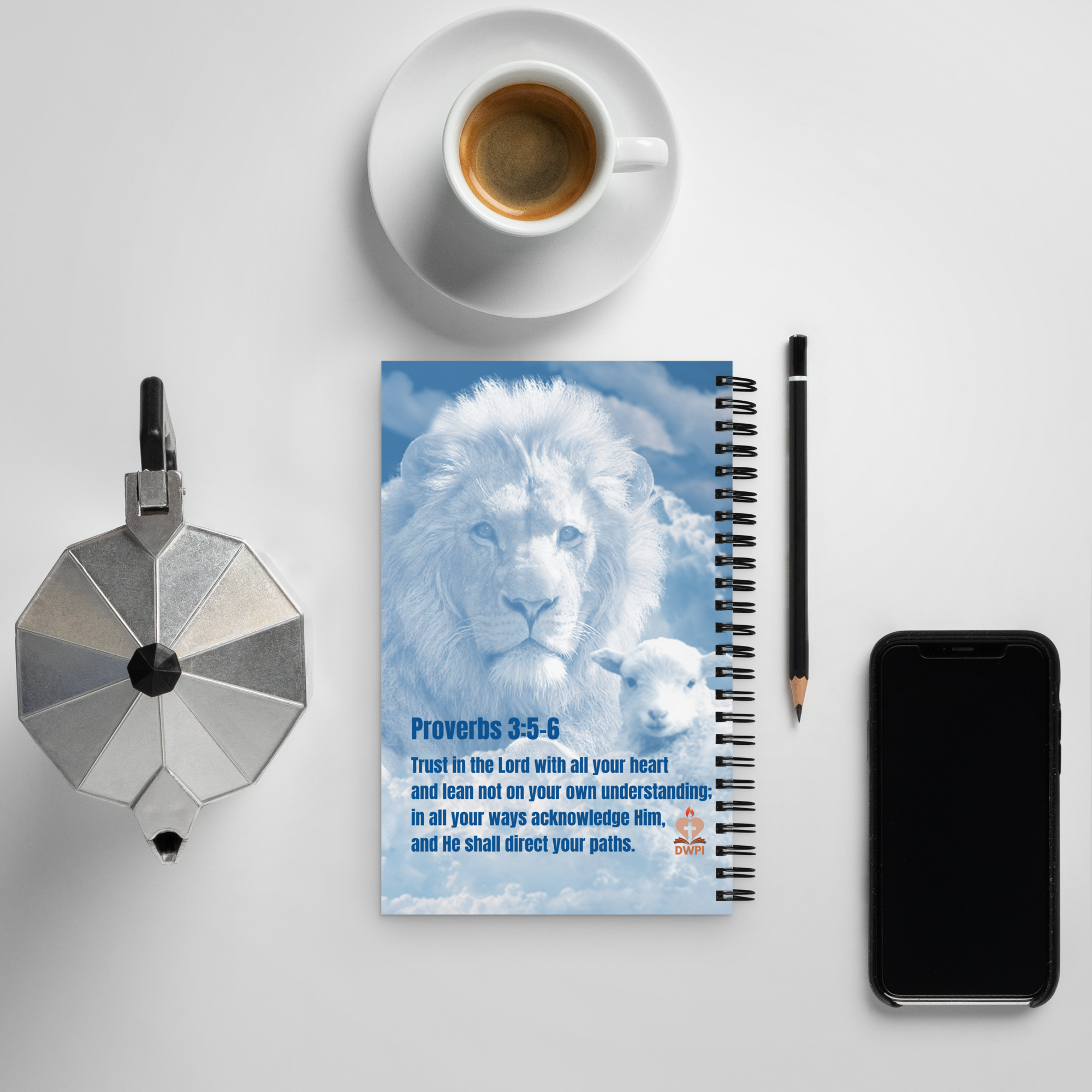 Lion & Lamb Proverbs 3:5-6 Spiral Notebook