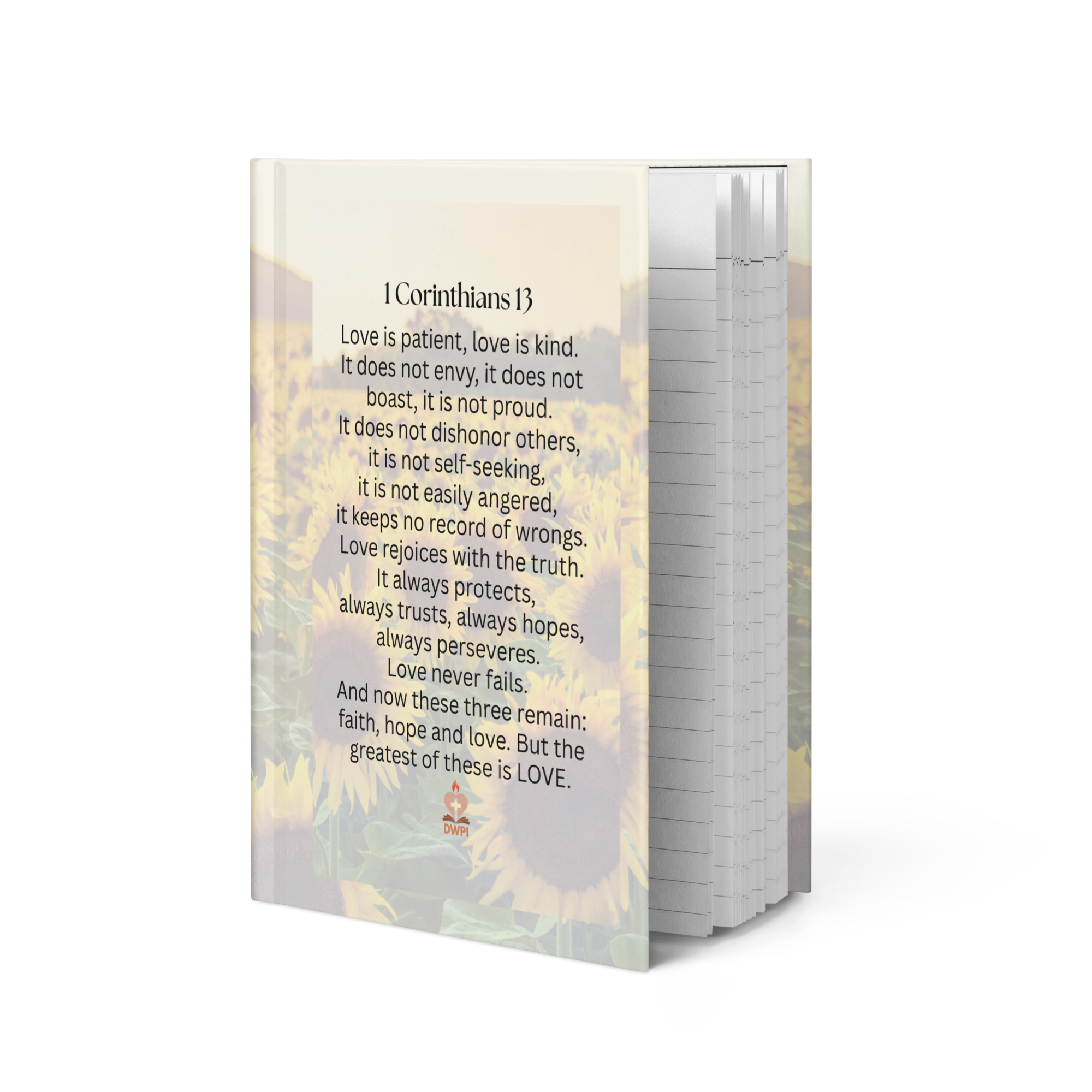 Sunflower 1 Corinthians 13 Hardcover Journal