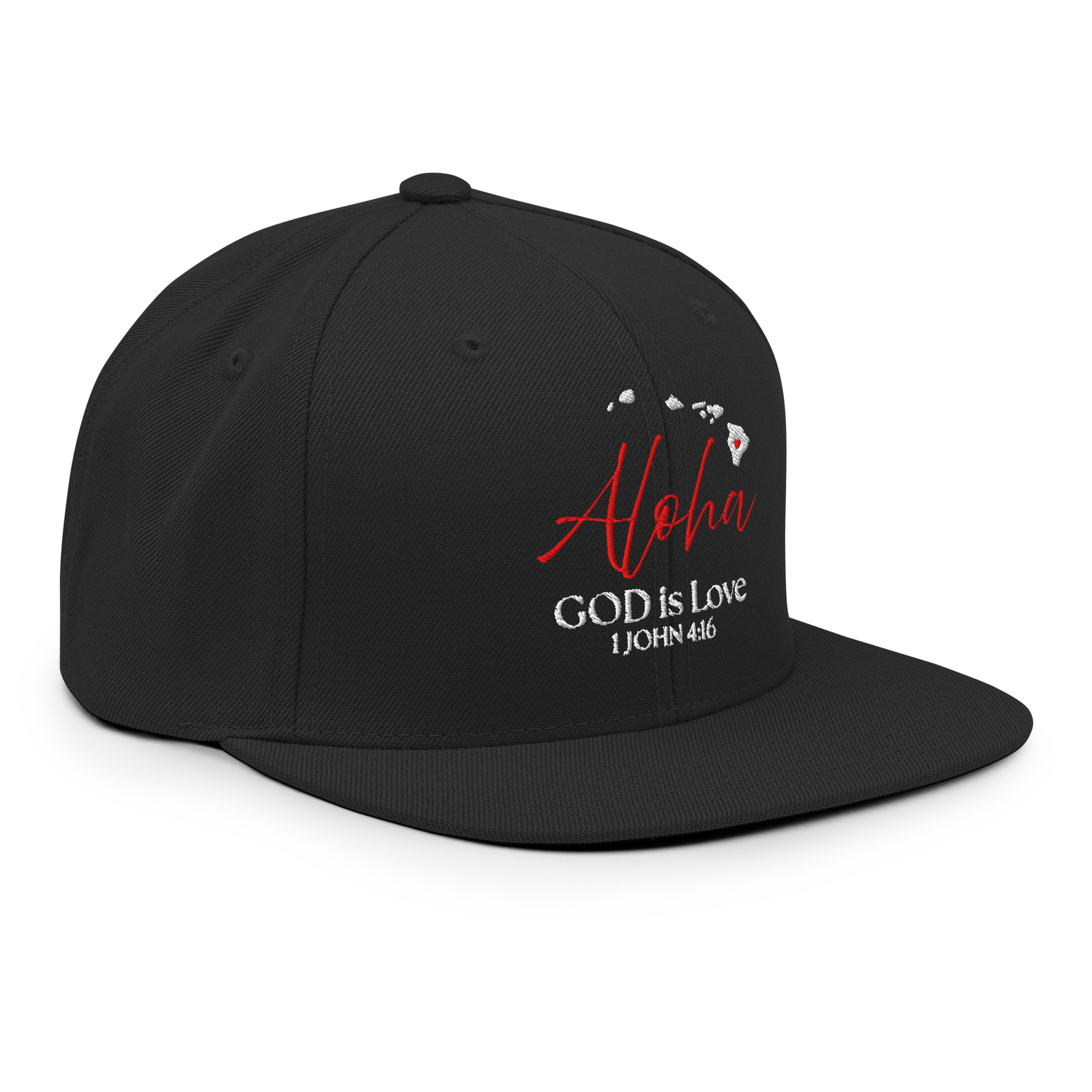 Aloha God is Love Black Snapback Hat