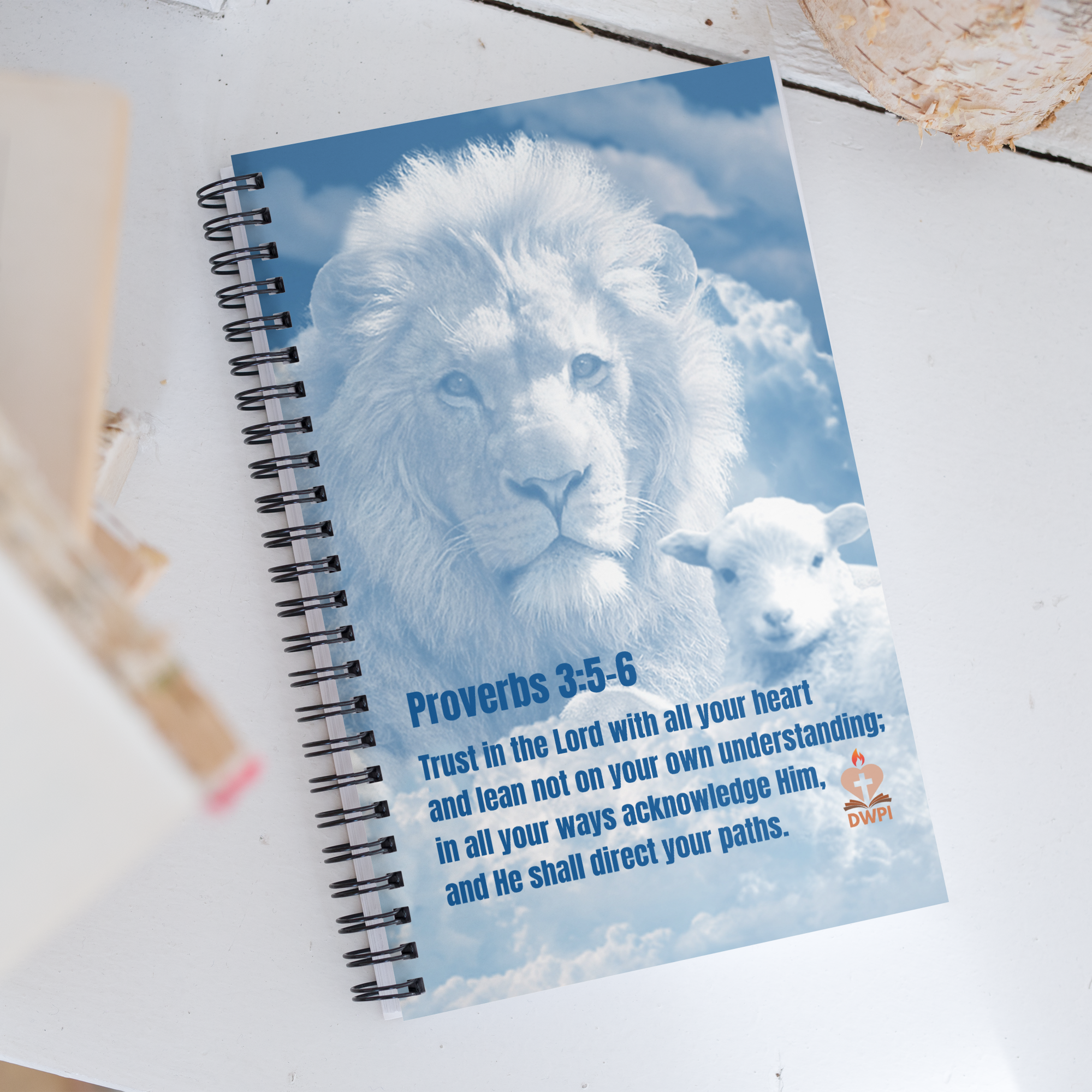 Lion & Lamb Proverbs 3:5-6 Spiral Notebook