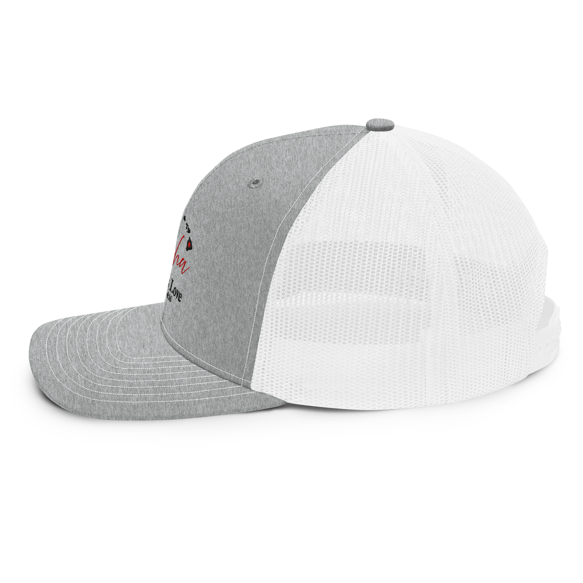 Aloha GOD Is Love Grey/White Trucker Hat