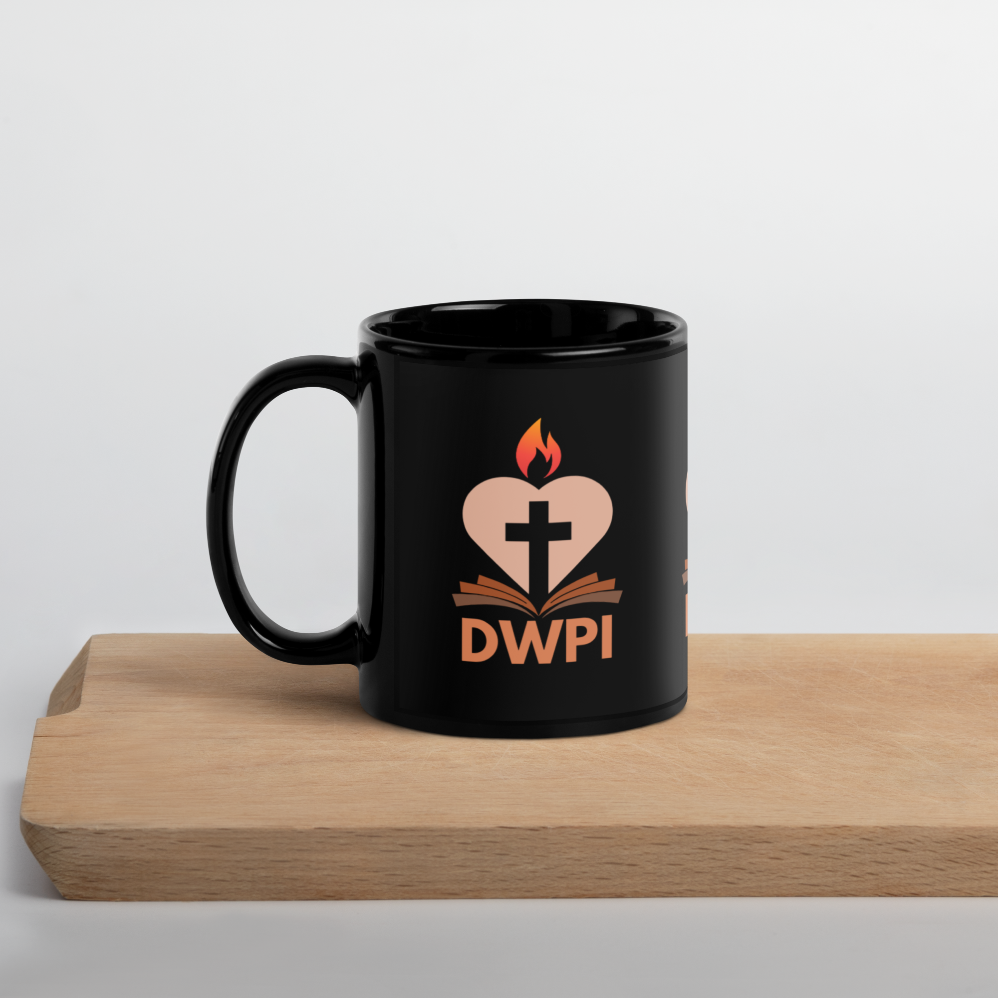 DWPI Logo Black Glossy Ceramic Mug