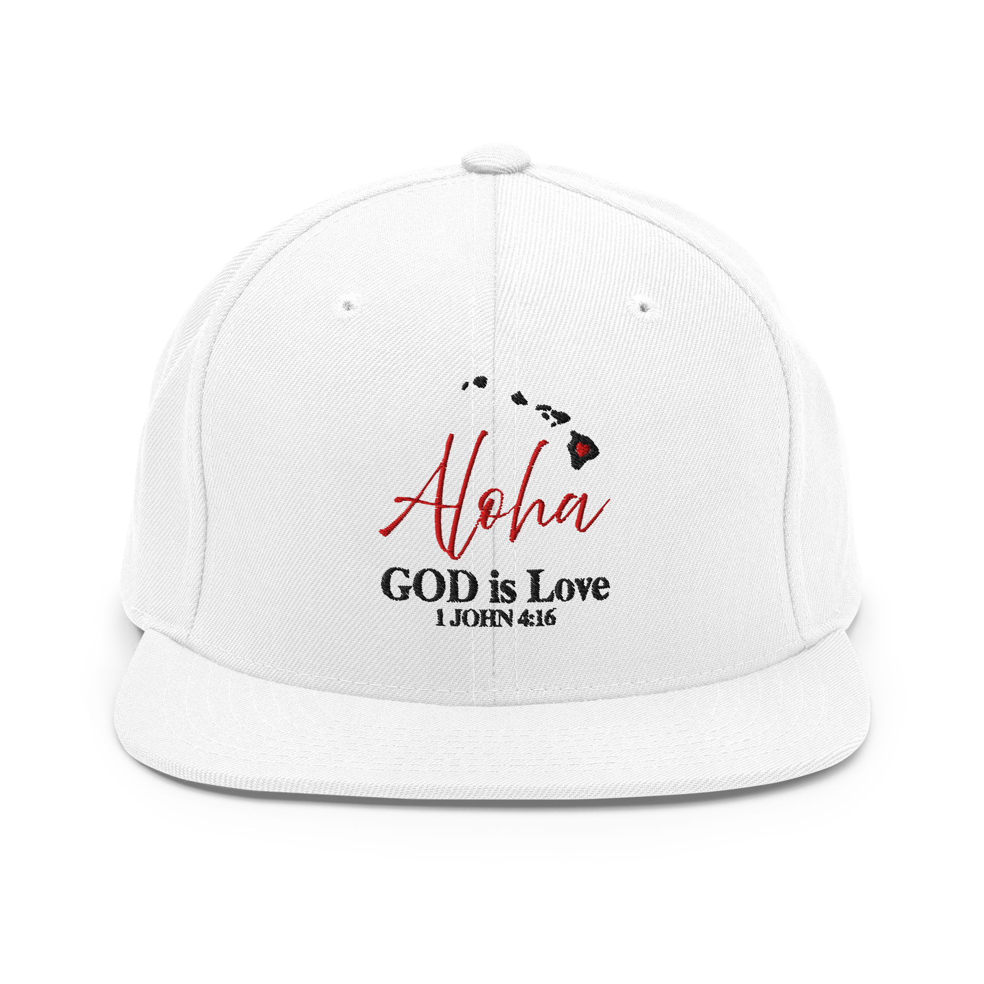 Aloha God is Love White Snapback Hat