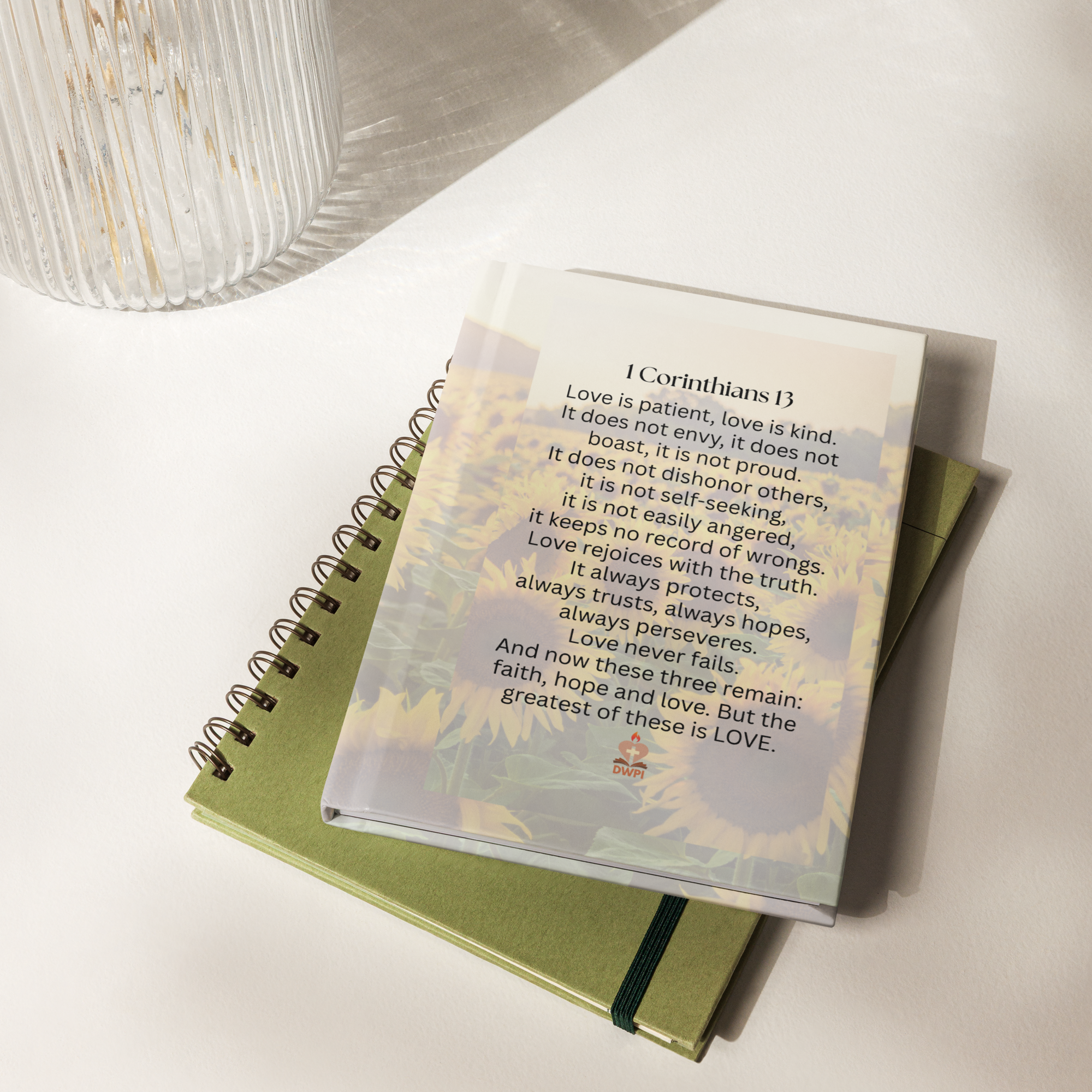 Sunflower 1 Corinthians 13 Hardcover Journal