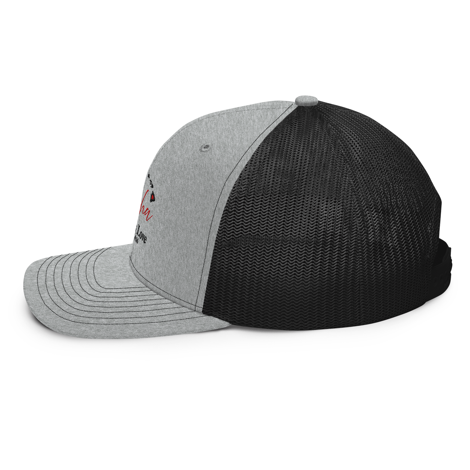 Aloha GOD Is Love Grey/Black Trucker Hat
