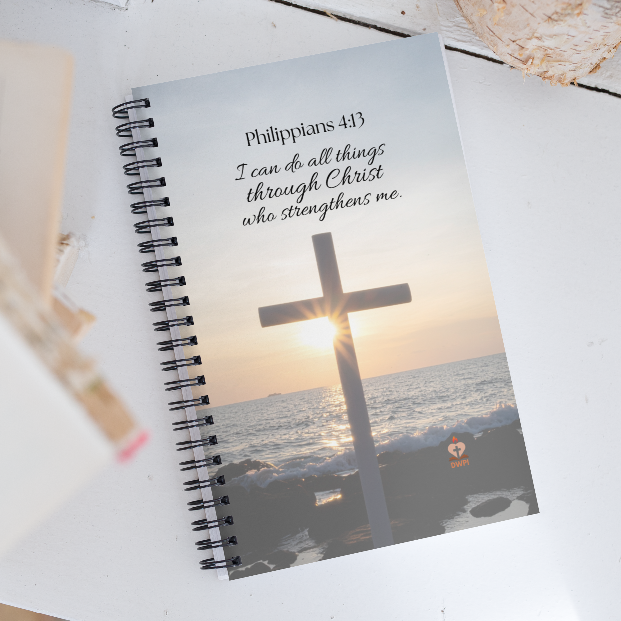Cross Philippians 4:13 Spiral Notebook