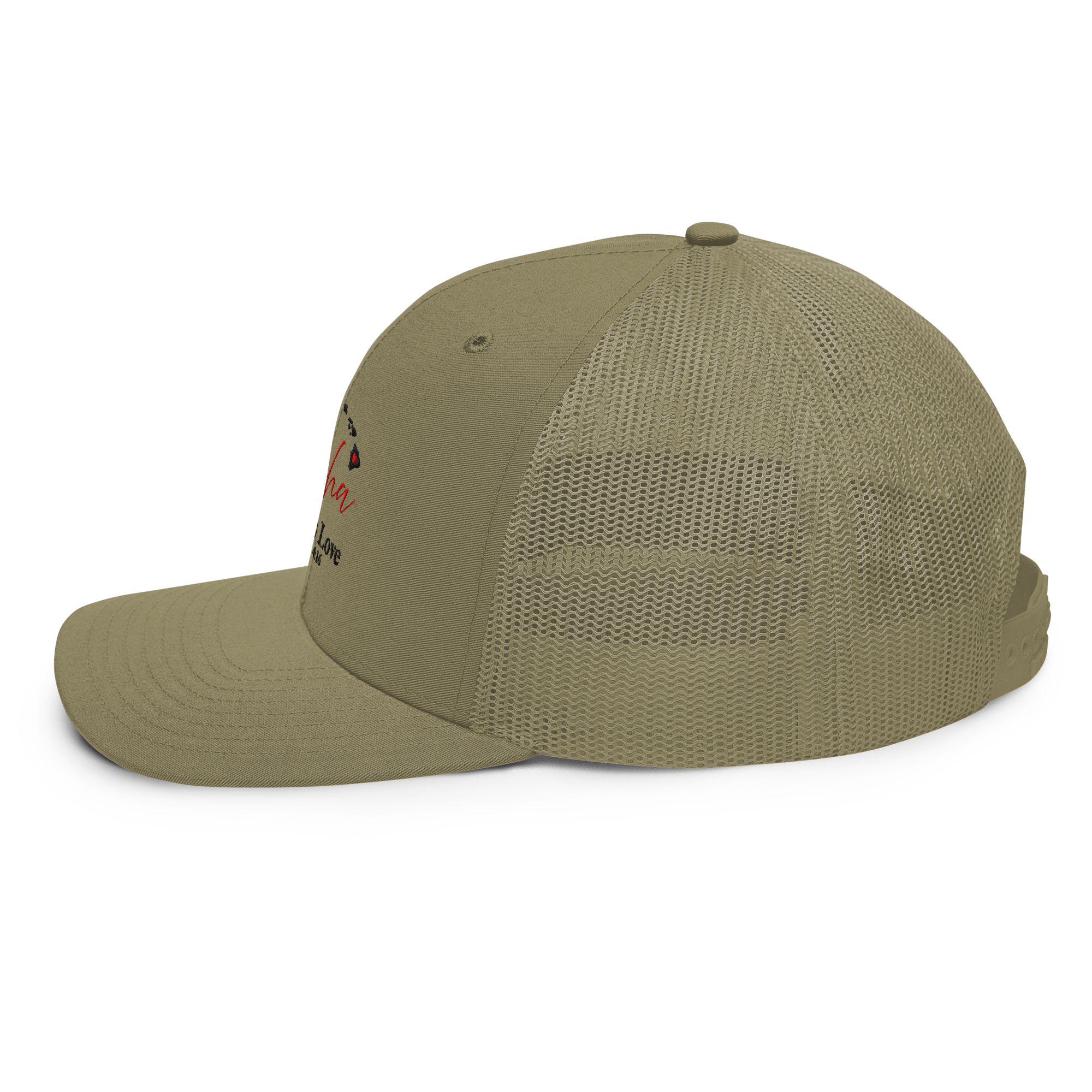 Aloha GOD Is Love Grayish-Green Trucker Hat