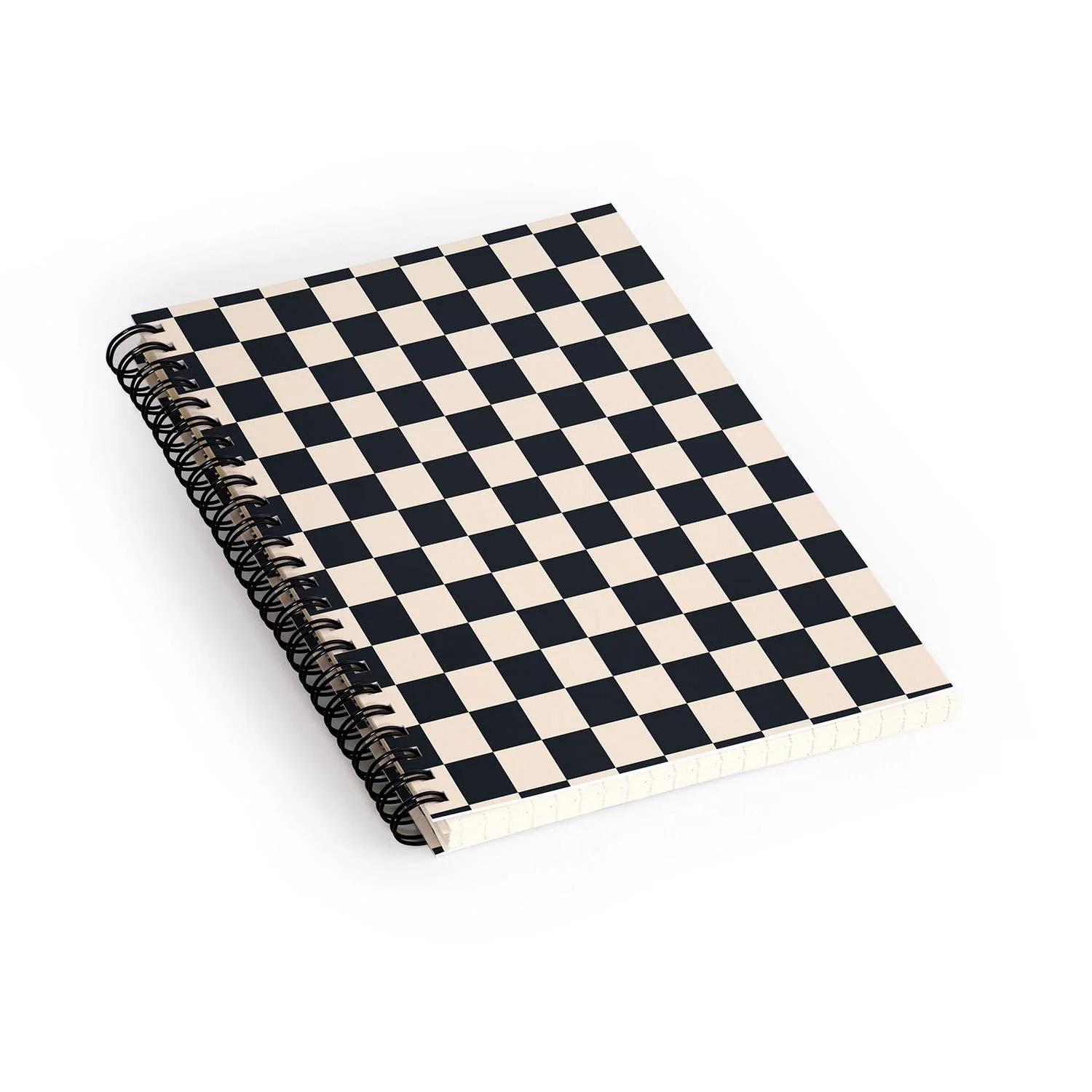 Black Cream Checker Spiral Notebook