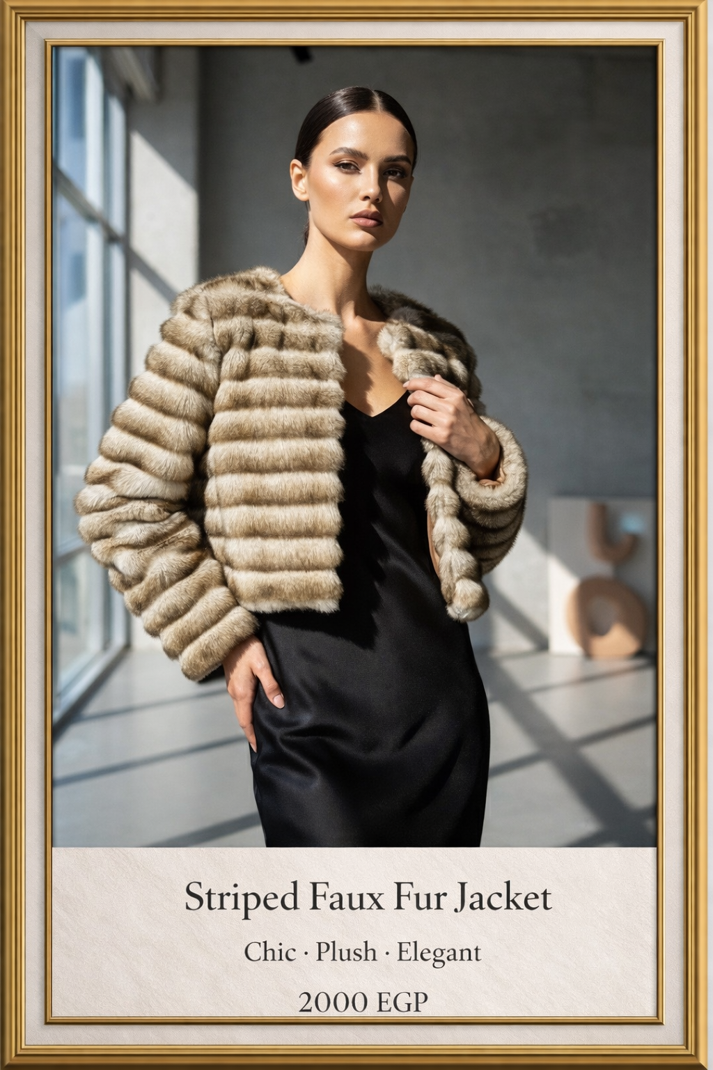 Striped Faux Fur Jacket