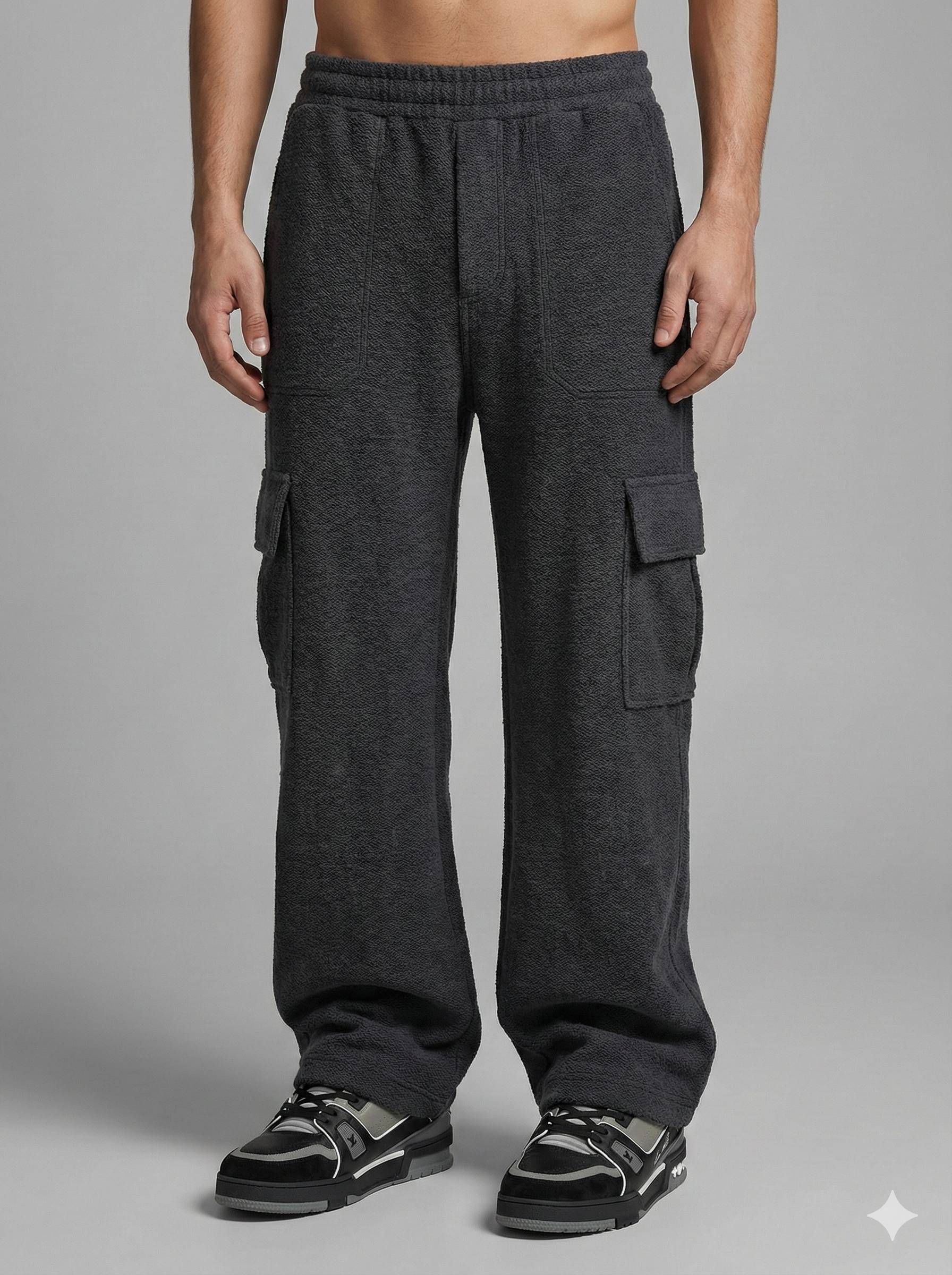 Men's Dark Gray Cargo Sweatpants
