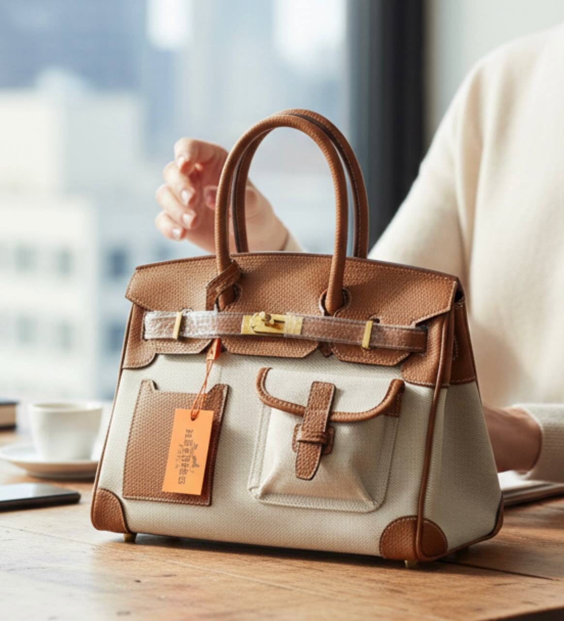Elegant leather handbag