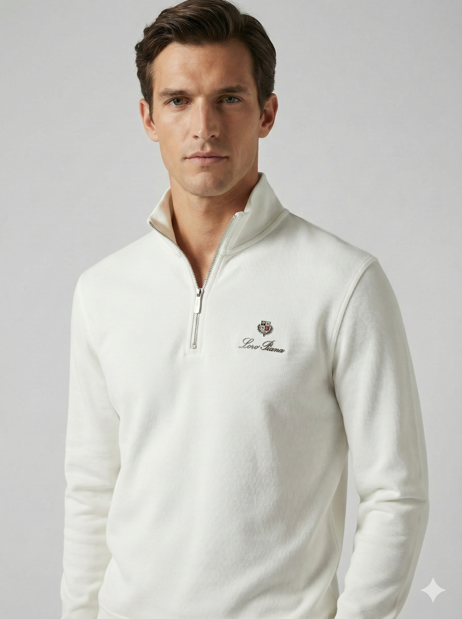 White Quarter-Zip Sweatshirt