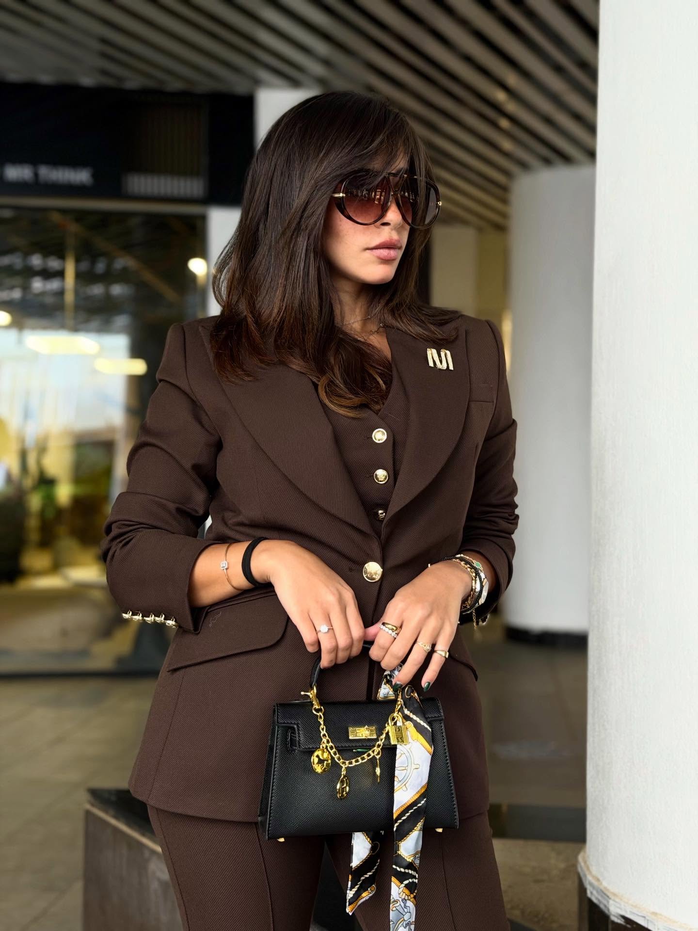 Women's Chocolate Brown Business Suit