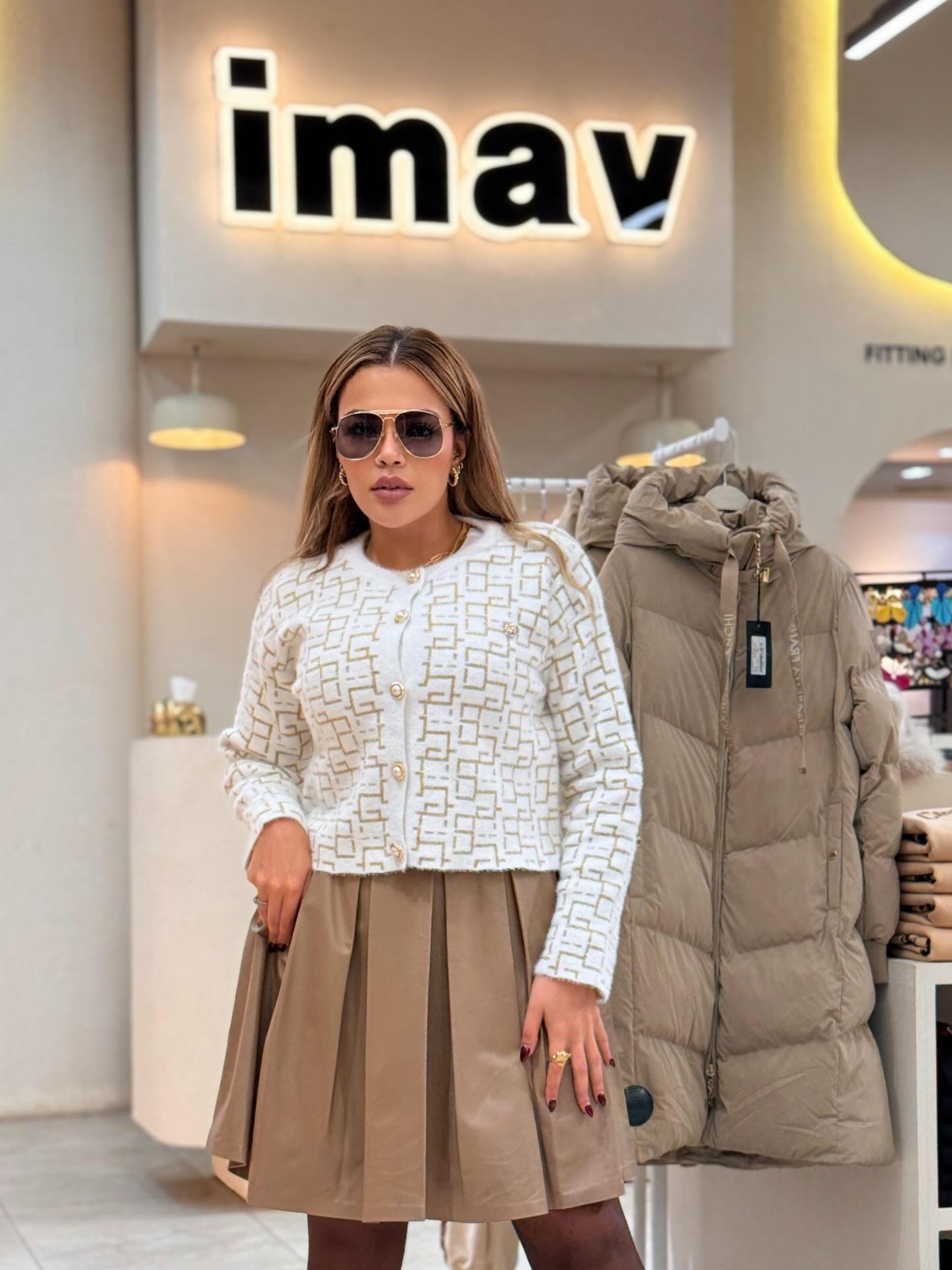 Geometric Pattern Knit Cardigan