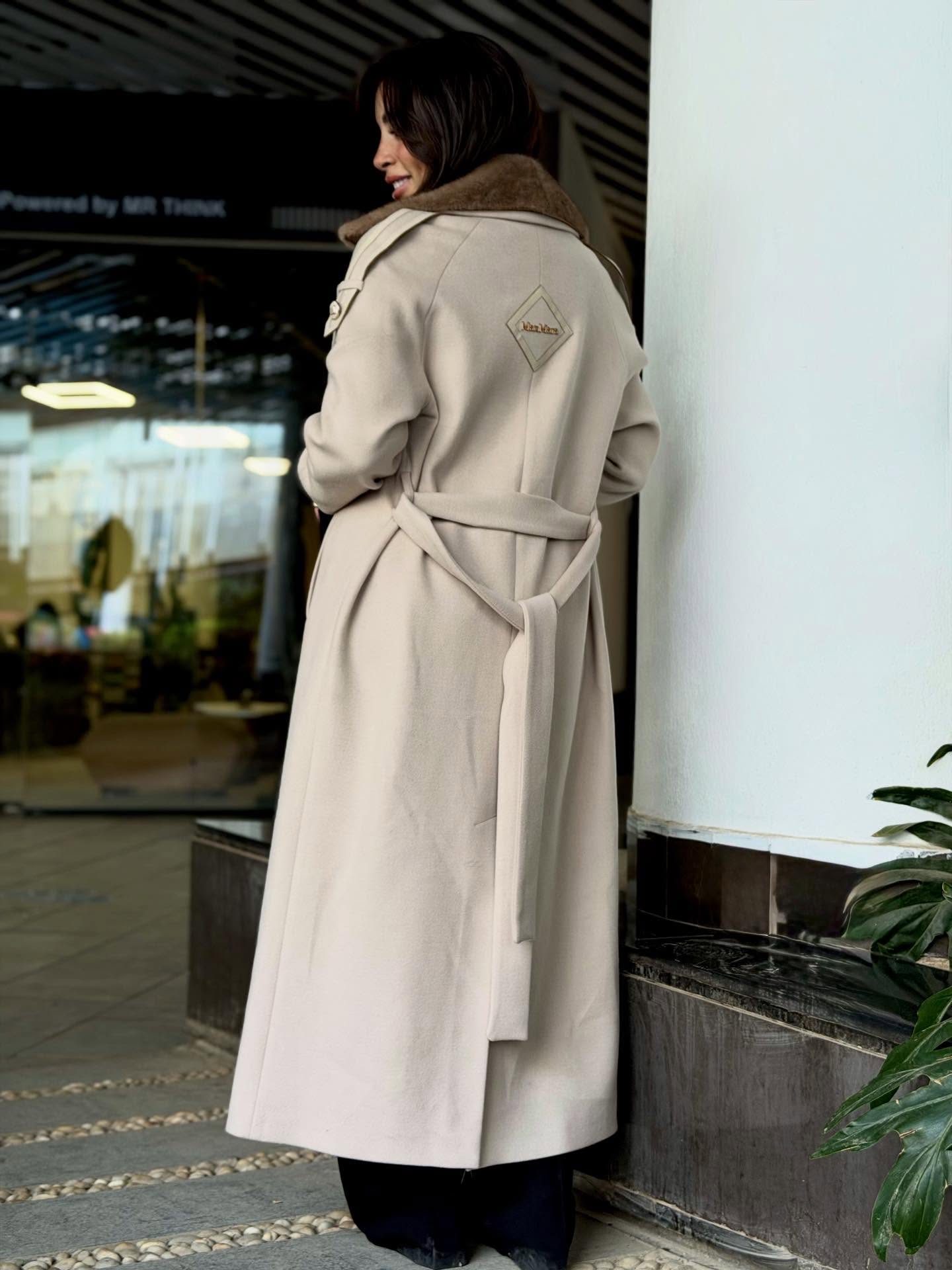 Elegant Long Beige Coat